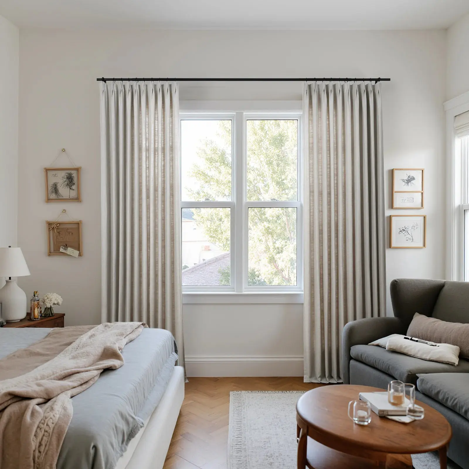 Reid Herringbone Curtain Pleated