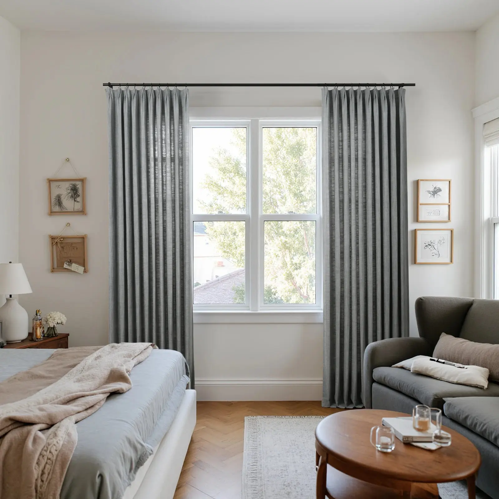 Reid Herringbone Curtain Pleated - Image 15