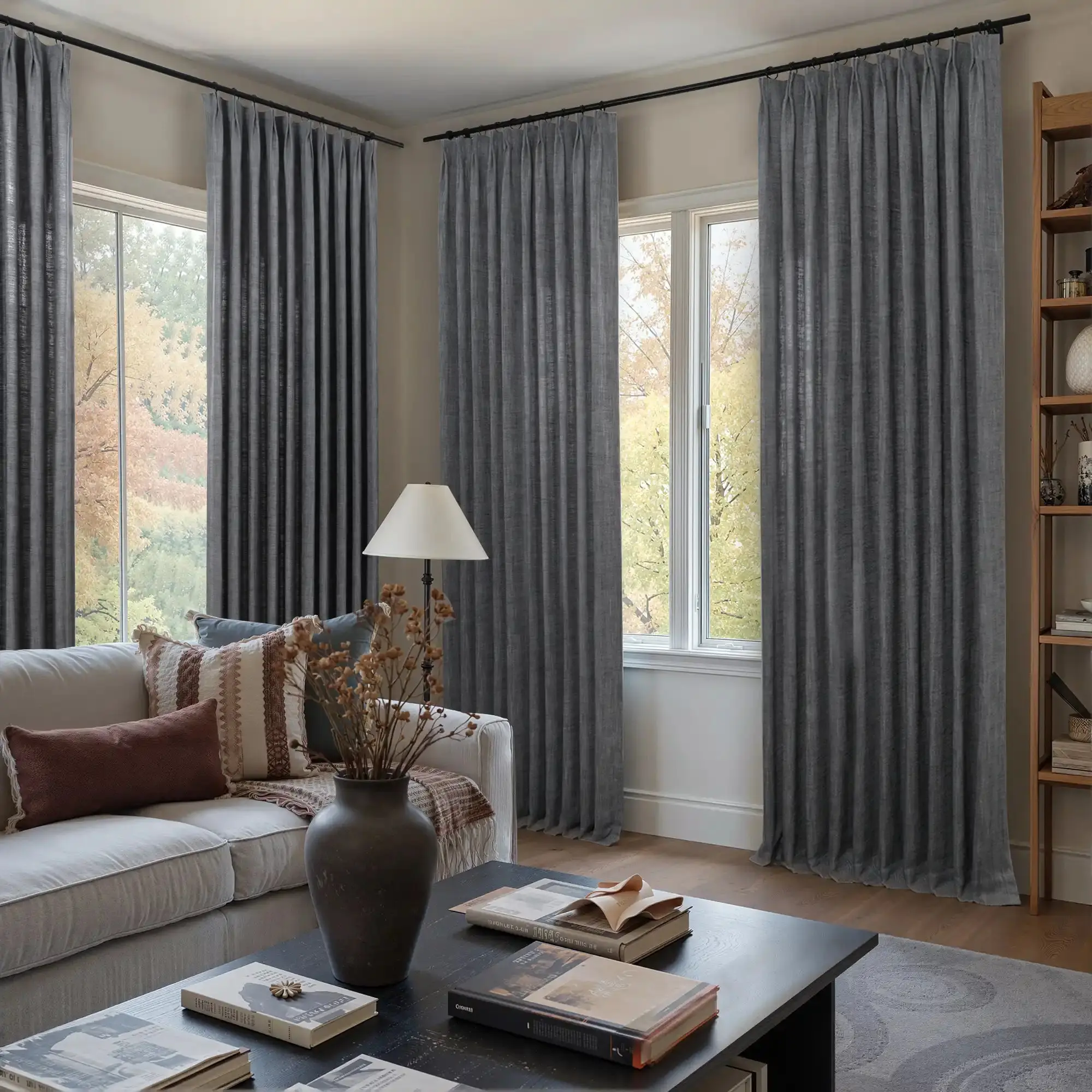 Reid Herringbone Curtain Pleated - Image 24