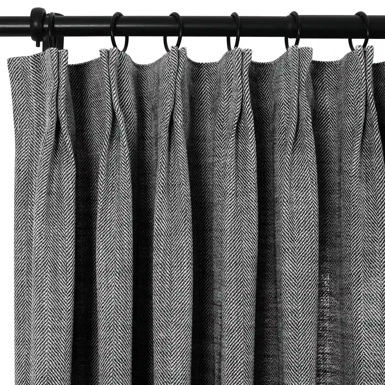 Reid Herringbone Curtain Pleated - Image 25