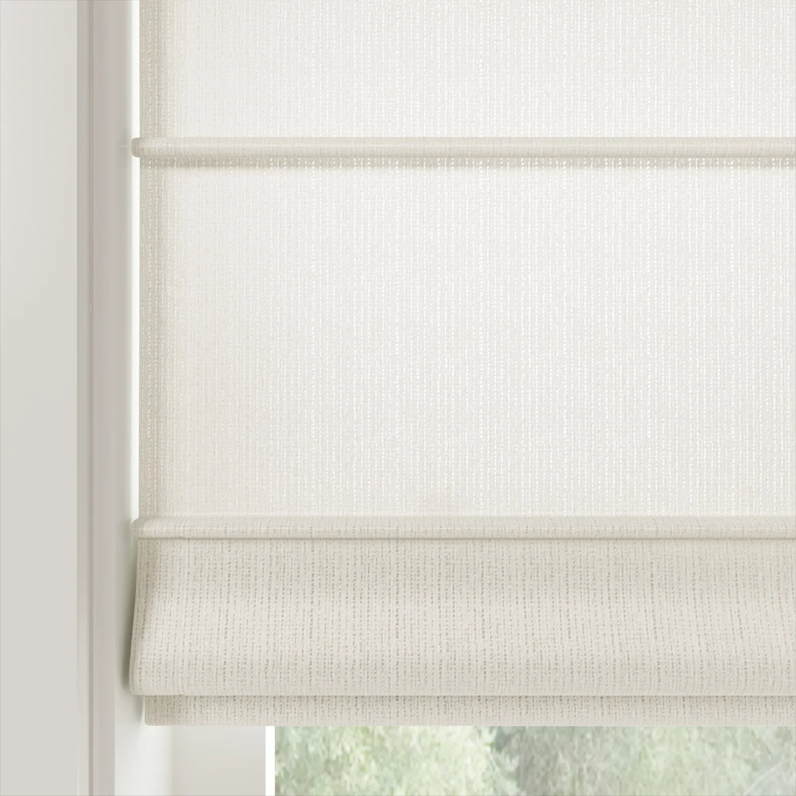 Ron Linen Cotton Herringbone Front Slat Roman Shade Cordless - Image 2