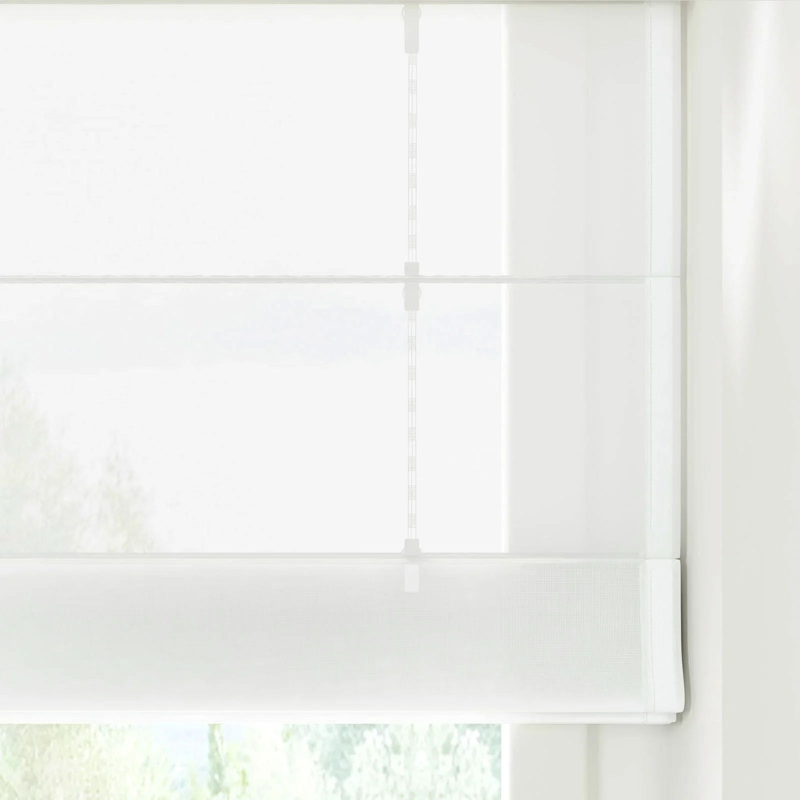 Ron Linen Cotton Herringbone Day Night Roman Shade Cordless - Image 2