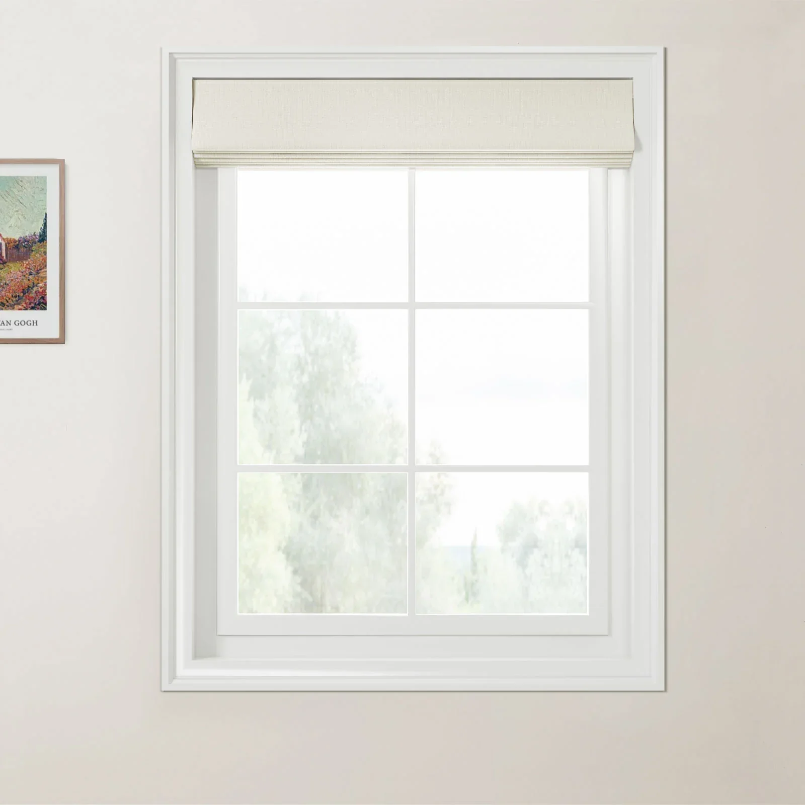 Ron Linen Cotton Herringbone Day Night Roman Shade Cordless - Image 8