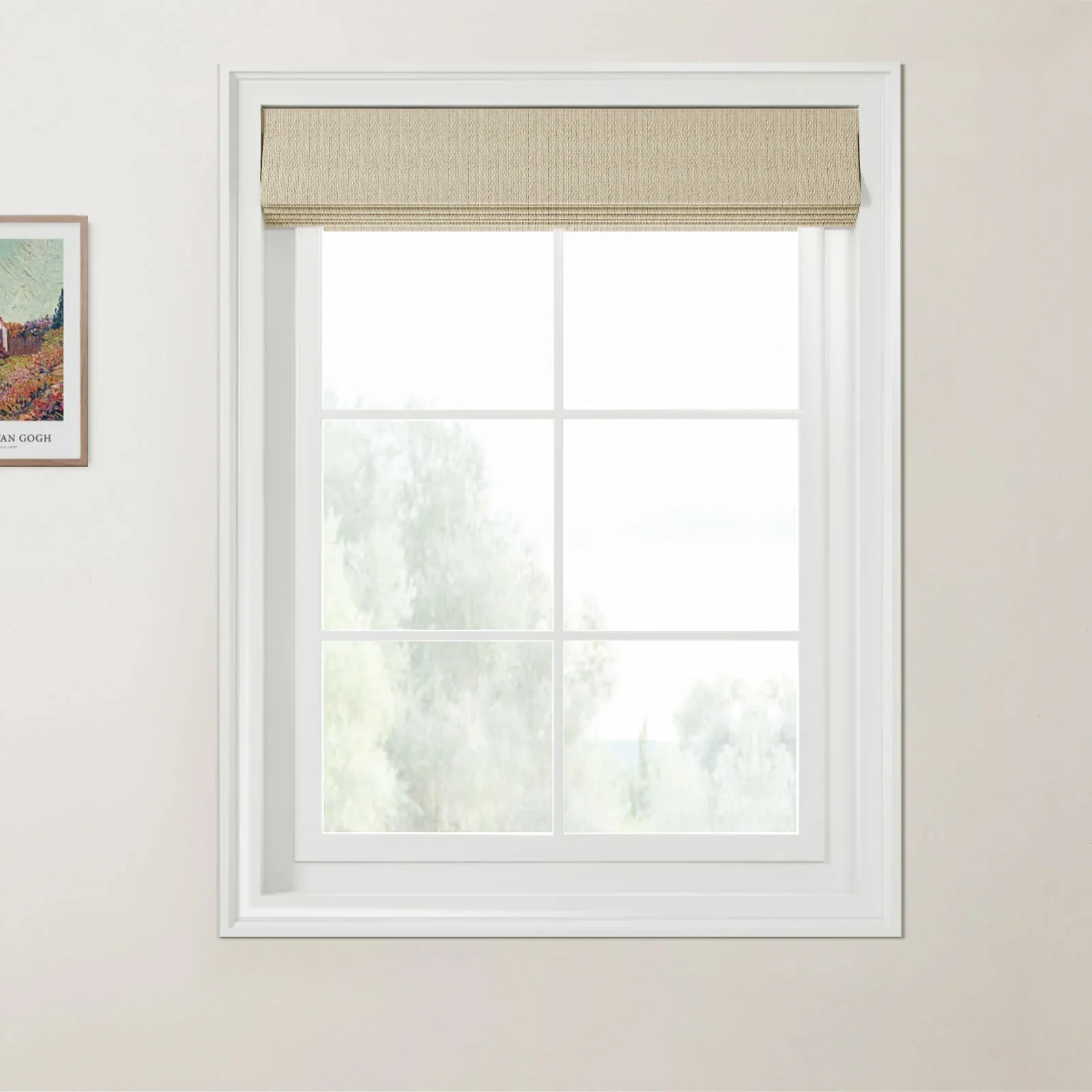 Ron Linen Cotton Herringbone Day Night Roman Shade Cordless - Image 9