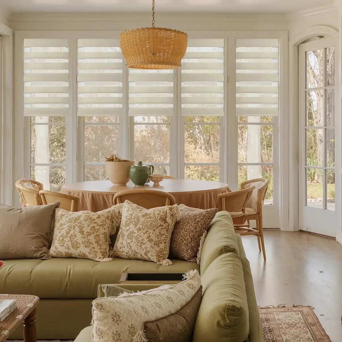 Ron Herringbone Texture Zebra Roman Blinds Cord Lift