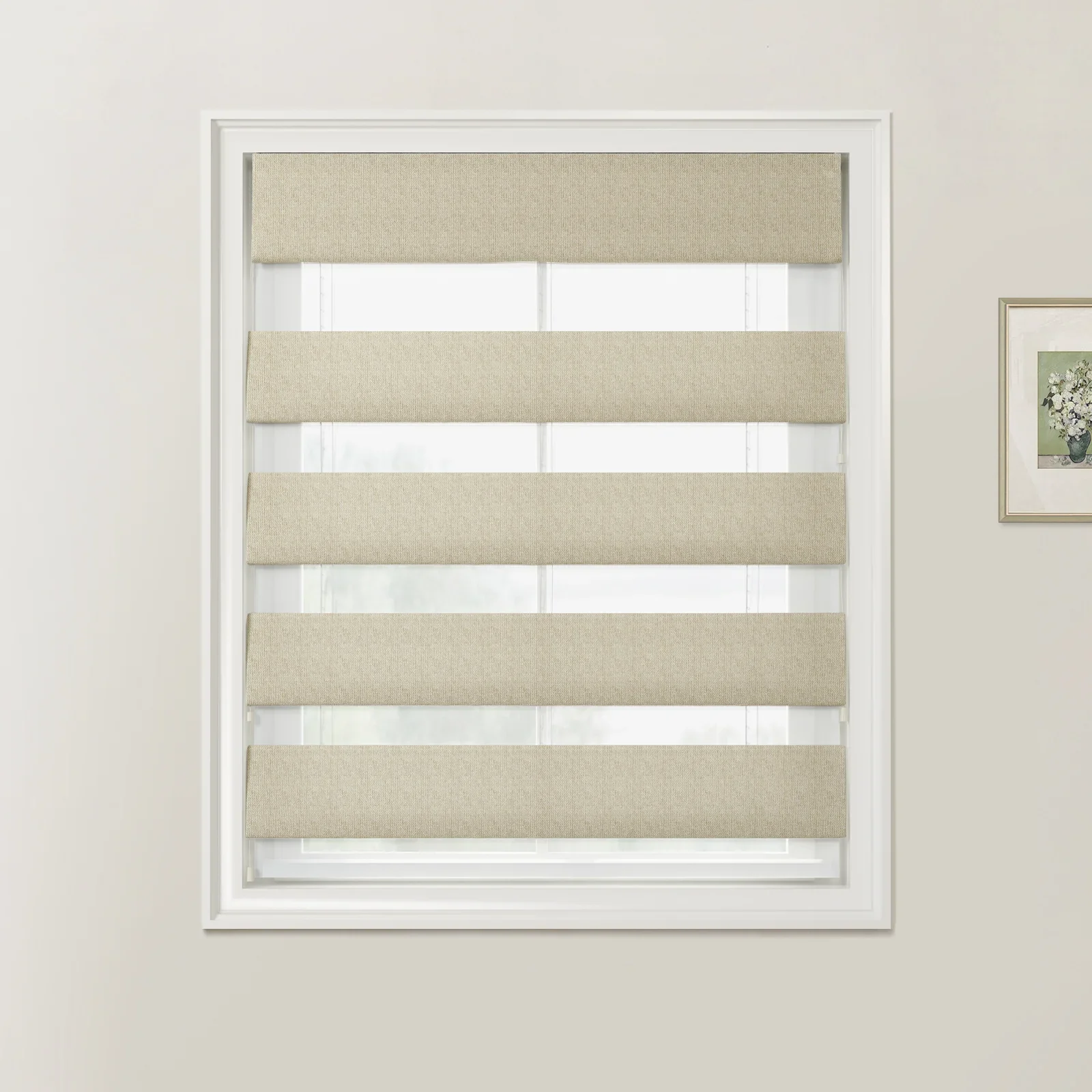 Ron Herringbone Texture Zebra Roman Blinds Cord Lift - Image 11