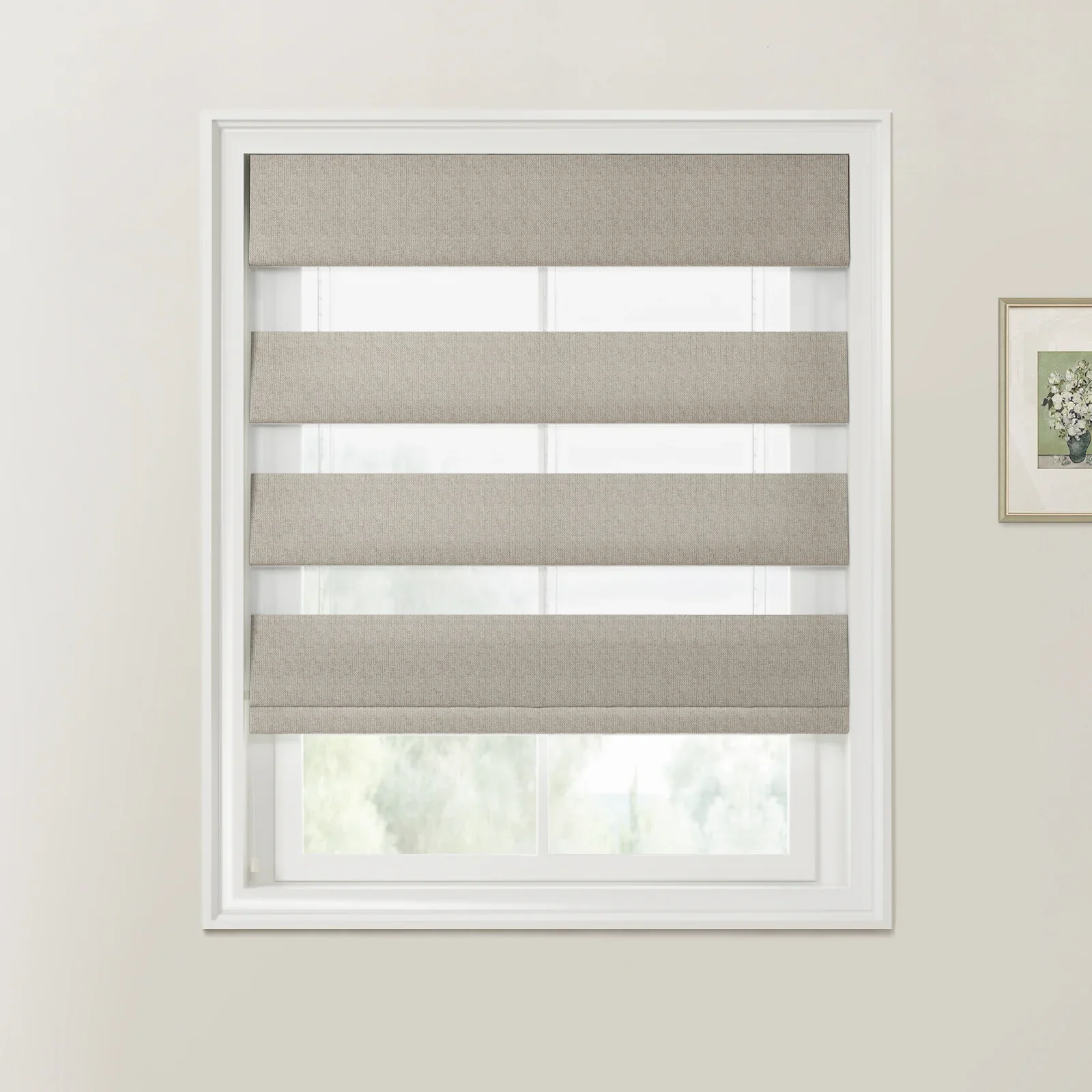 Ron Herringbone Texture Zebra Roman Blinds Cord Lift - Image 14