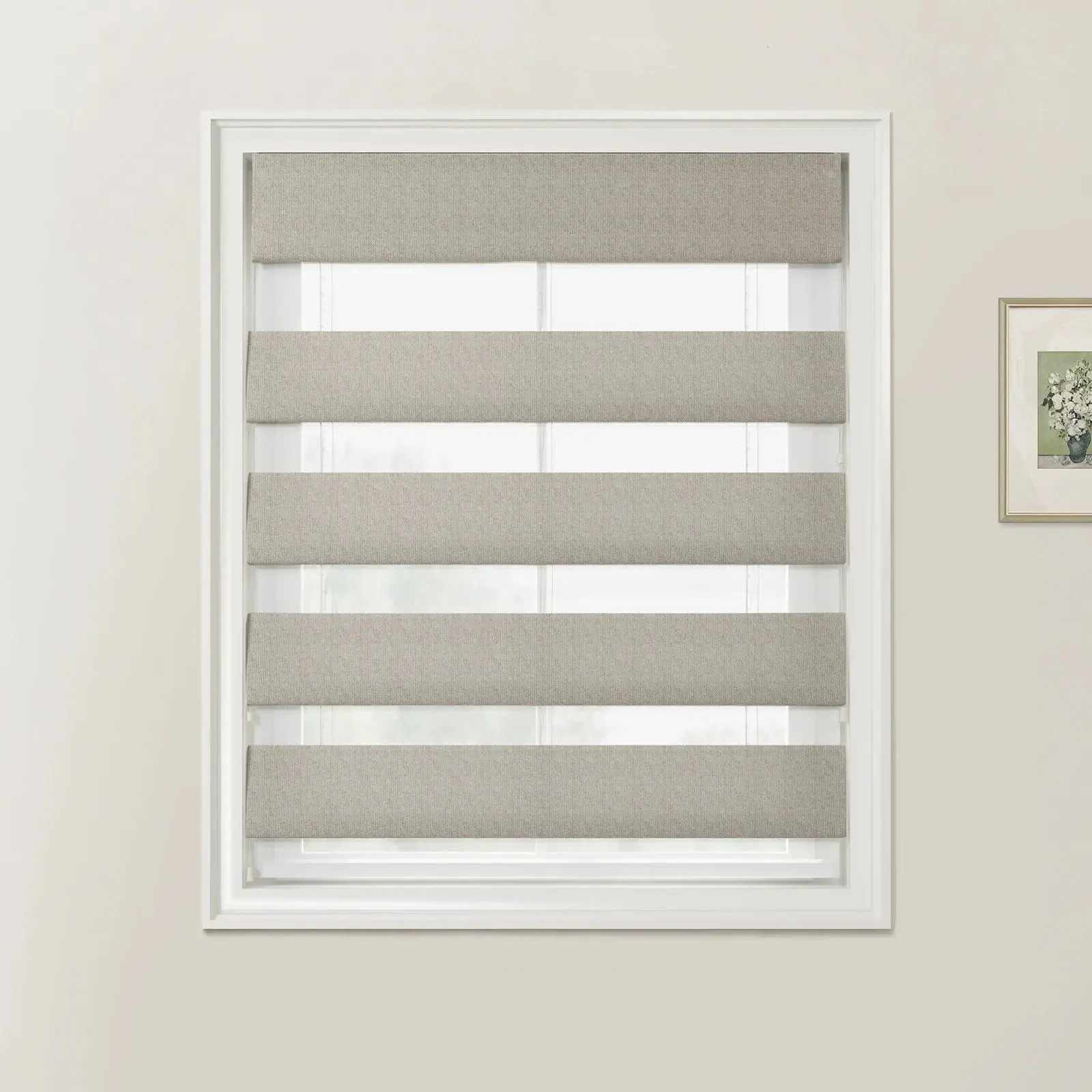 Ron Herringbone Texture Zebra Roman Blinds Cord Lift - Image 15