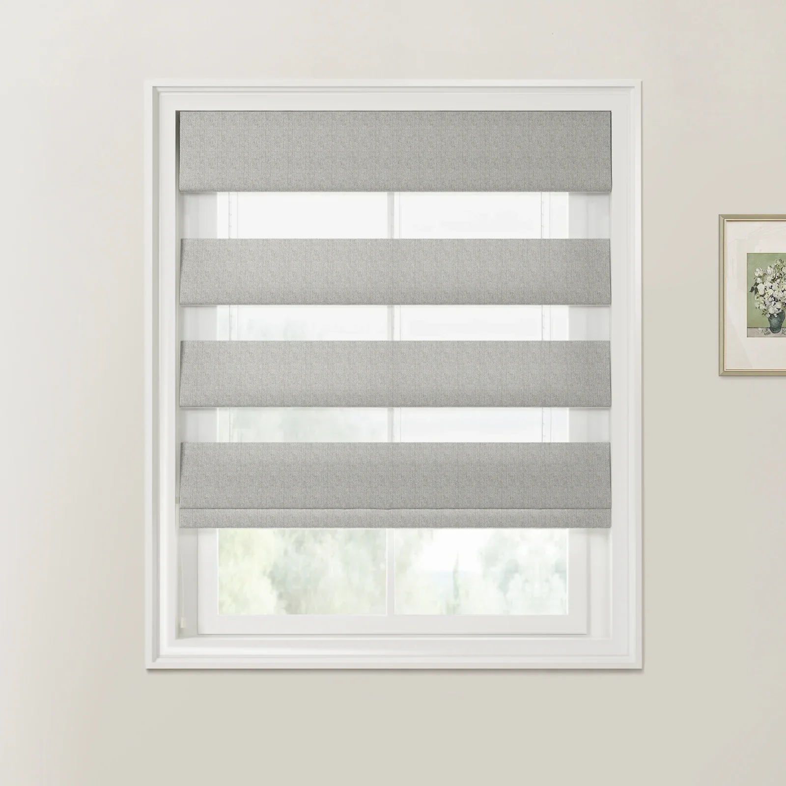Ron Herringbone Texture Zebra Roman Blinds Cord Lift - Image 18