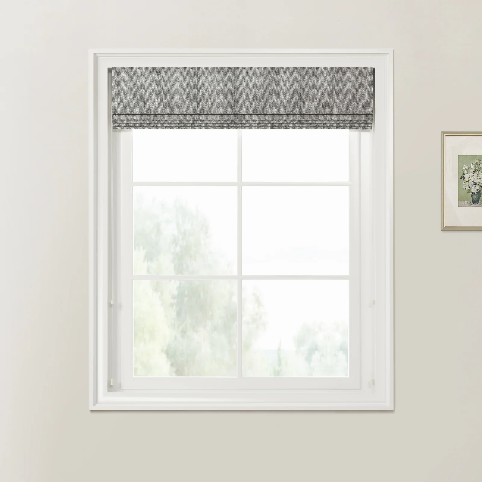 Ron Herringbone Texture Zebra Roman Blinds Cord Lift - Image 24