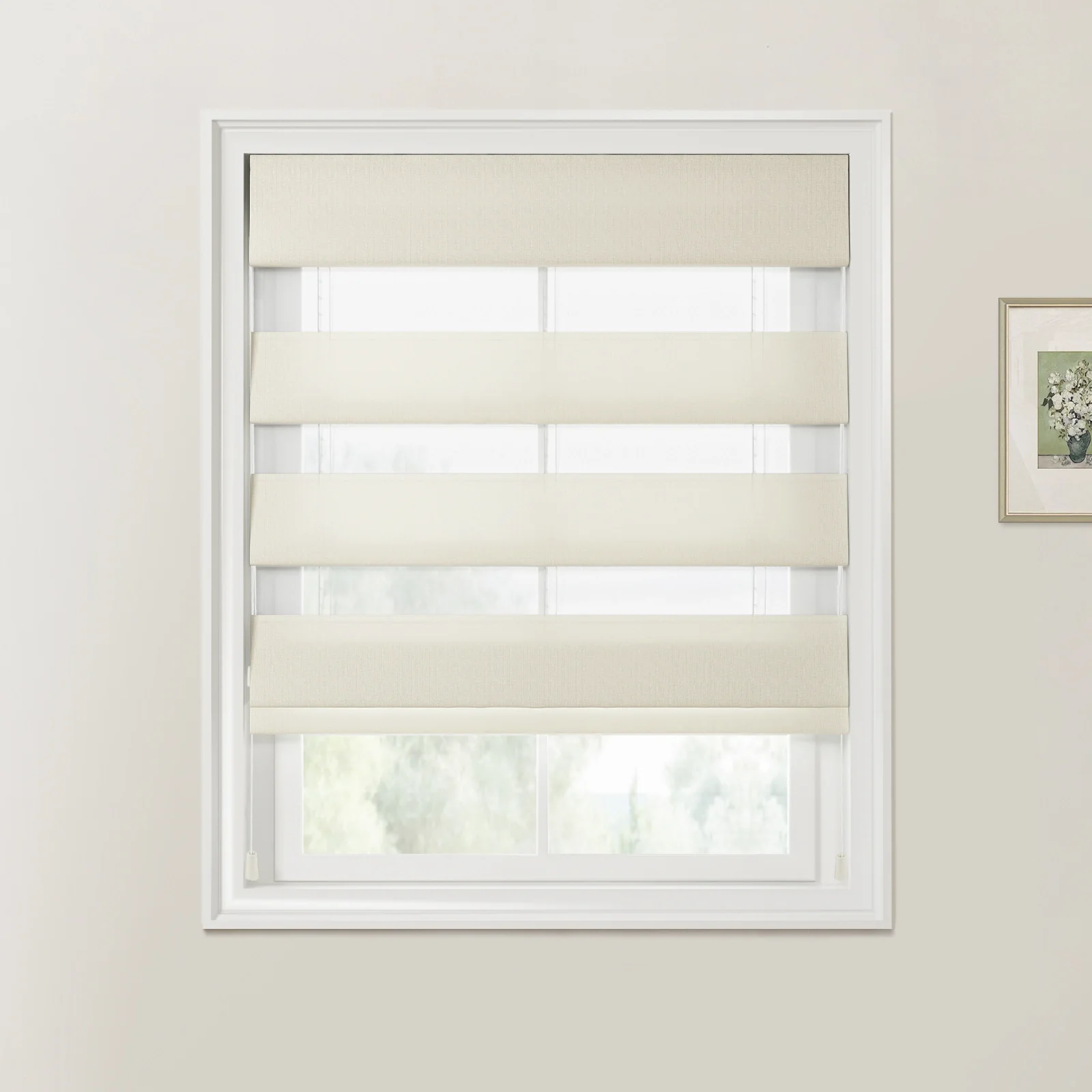 Ron Herringbone Texture Zebra Roman Blinds Cord Lift - Image 4