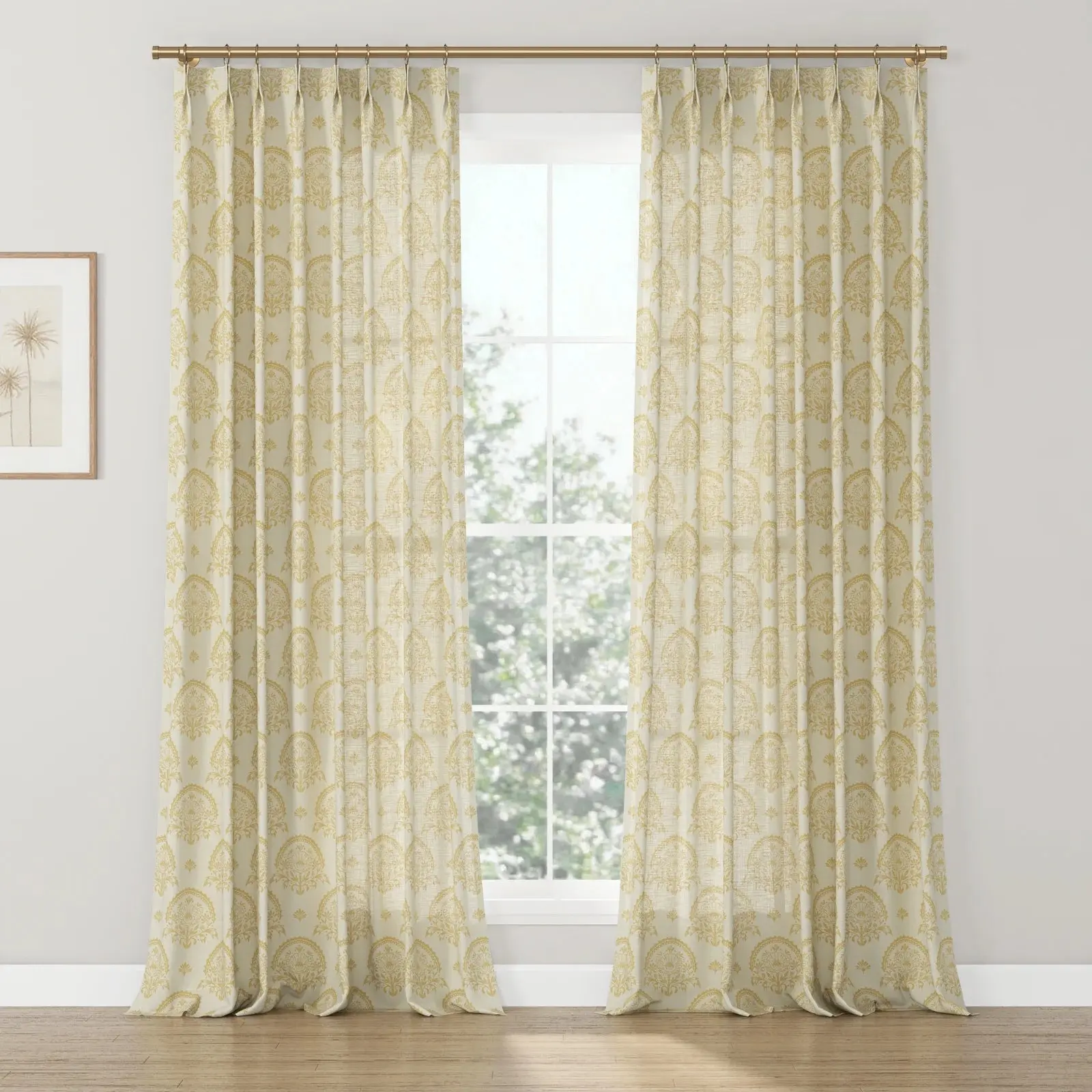 Sabrina Ramkhelawan Canyon Grove Cotton Print Drapery Pleated - Image 15