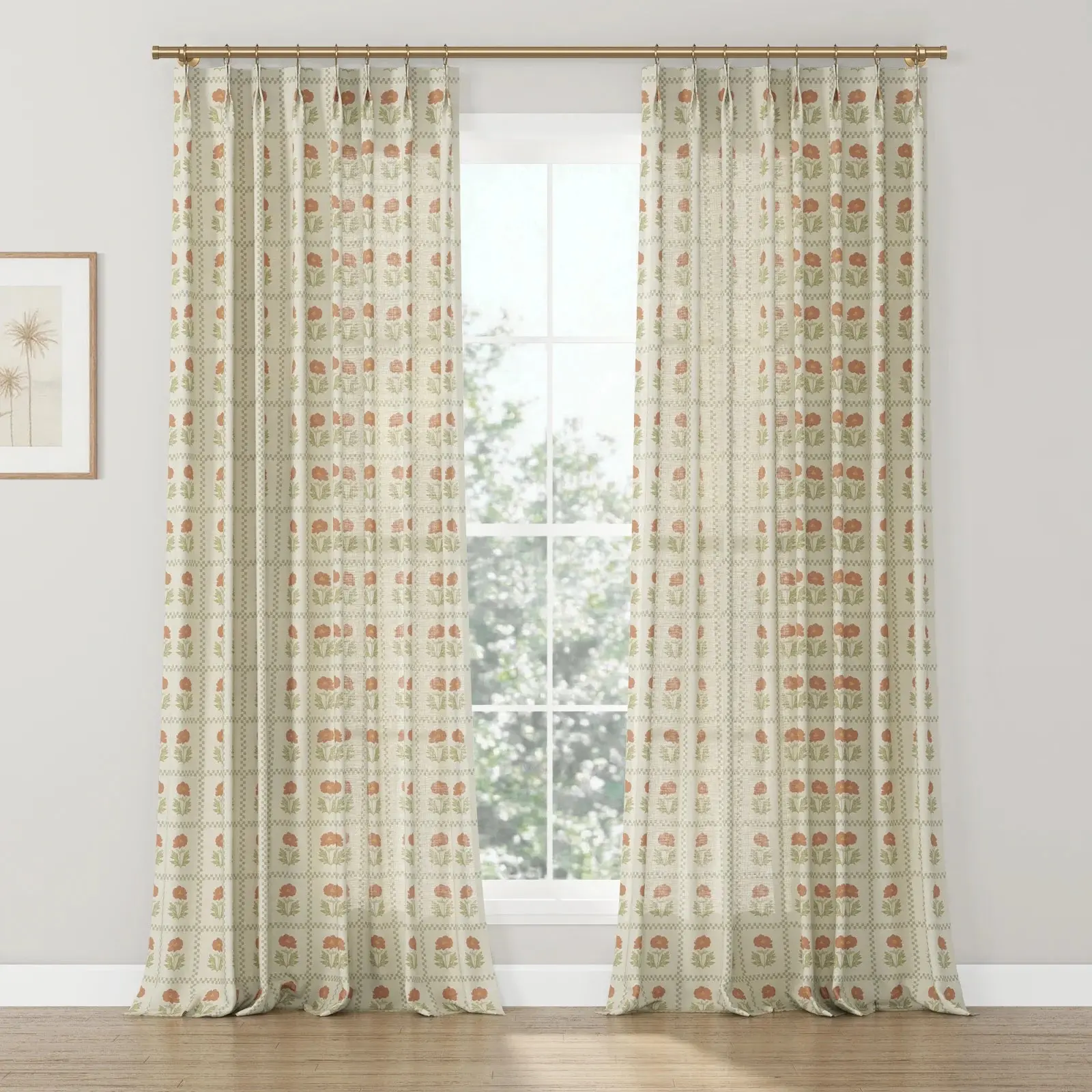 Sabrina Ramkhelawan Canyon Grove Cotton Print Drapery Pleated - Image 18
