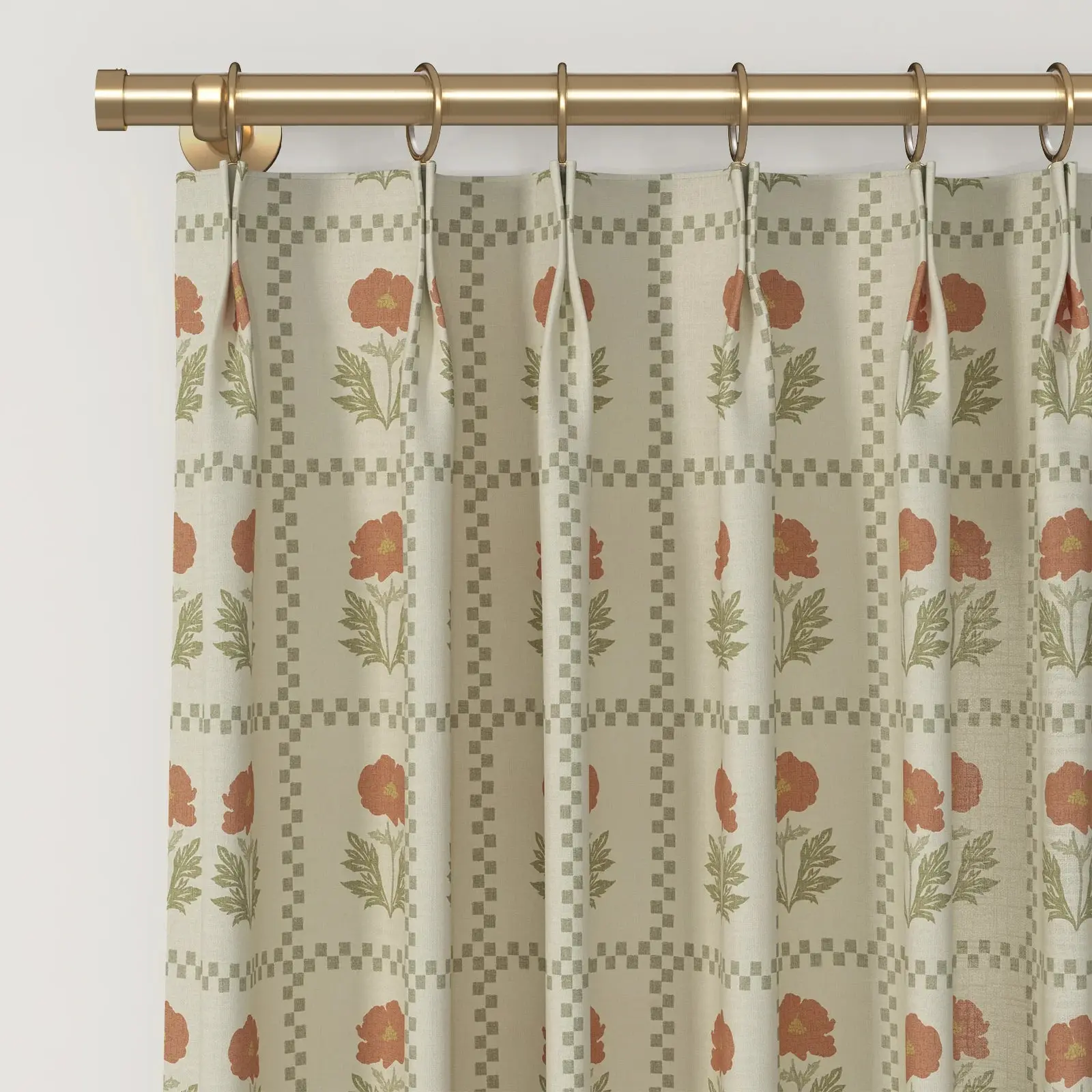 Sabrina Ramkhelawan Canyon Grove Cotton Print Drapery Pleated - Image 19