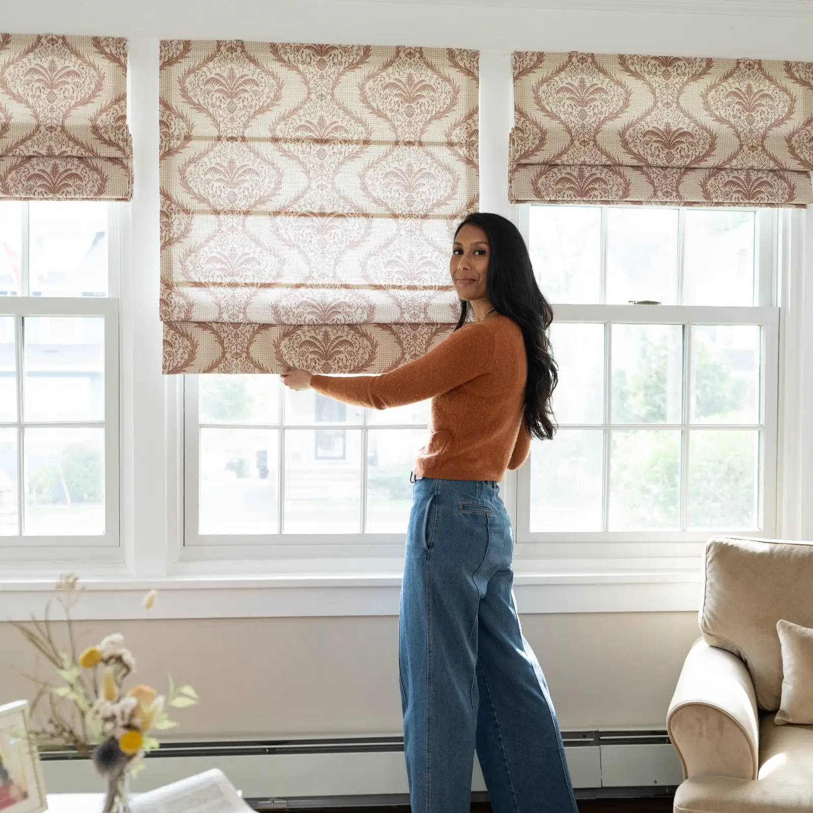 Sabrina Ramkhelawan Canyon Grove Cotton Roman Shade Cordless