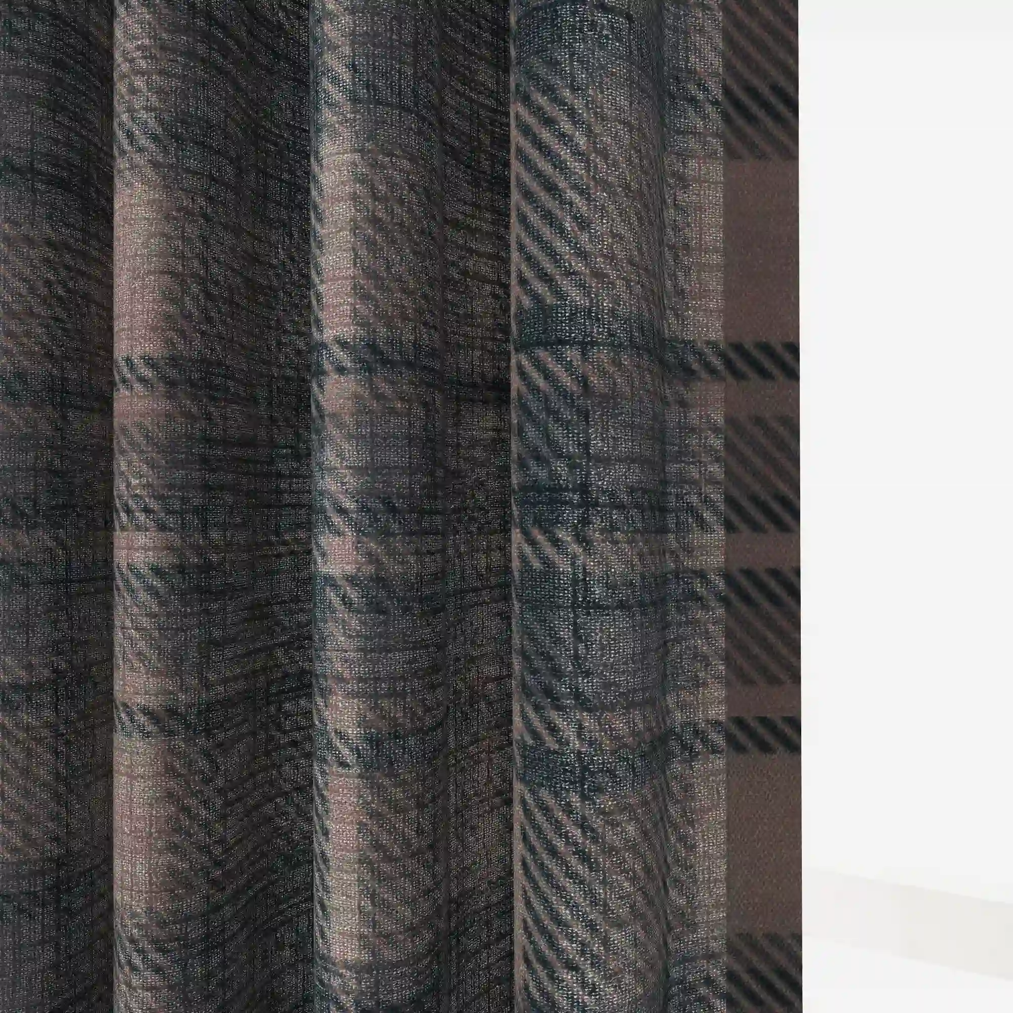 Sara Le Linen Raisin Plaid Print Pinch Pleat Curtain Unlined - Image 3