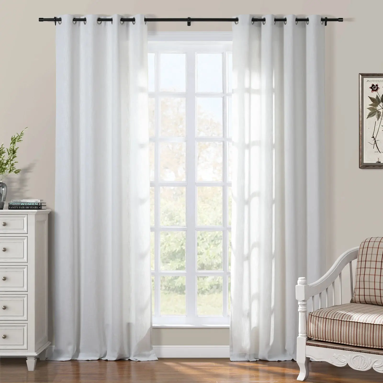 Sarai Textured Metallic Cotton Blend Curtain Grommet