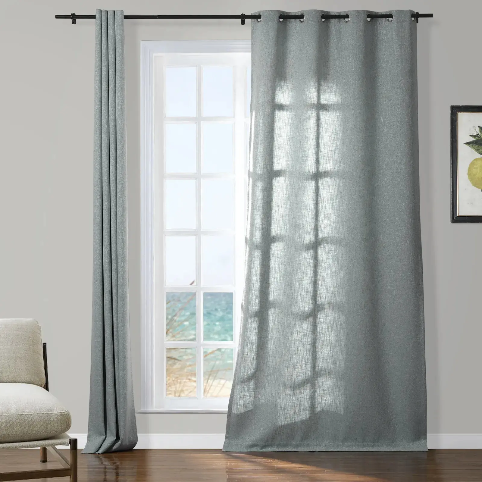 Sarai Textured Metallic Cotton Blend Curtain Grommet - Image 14