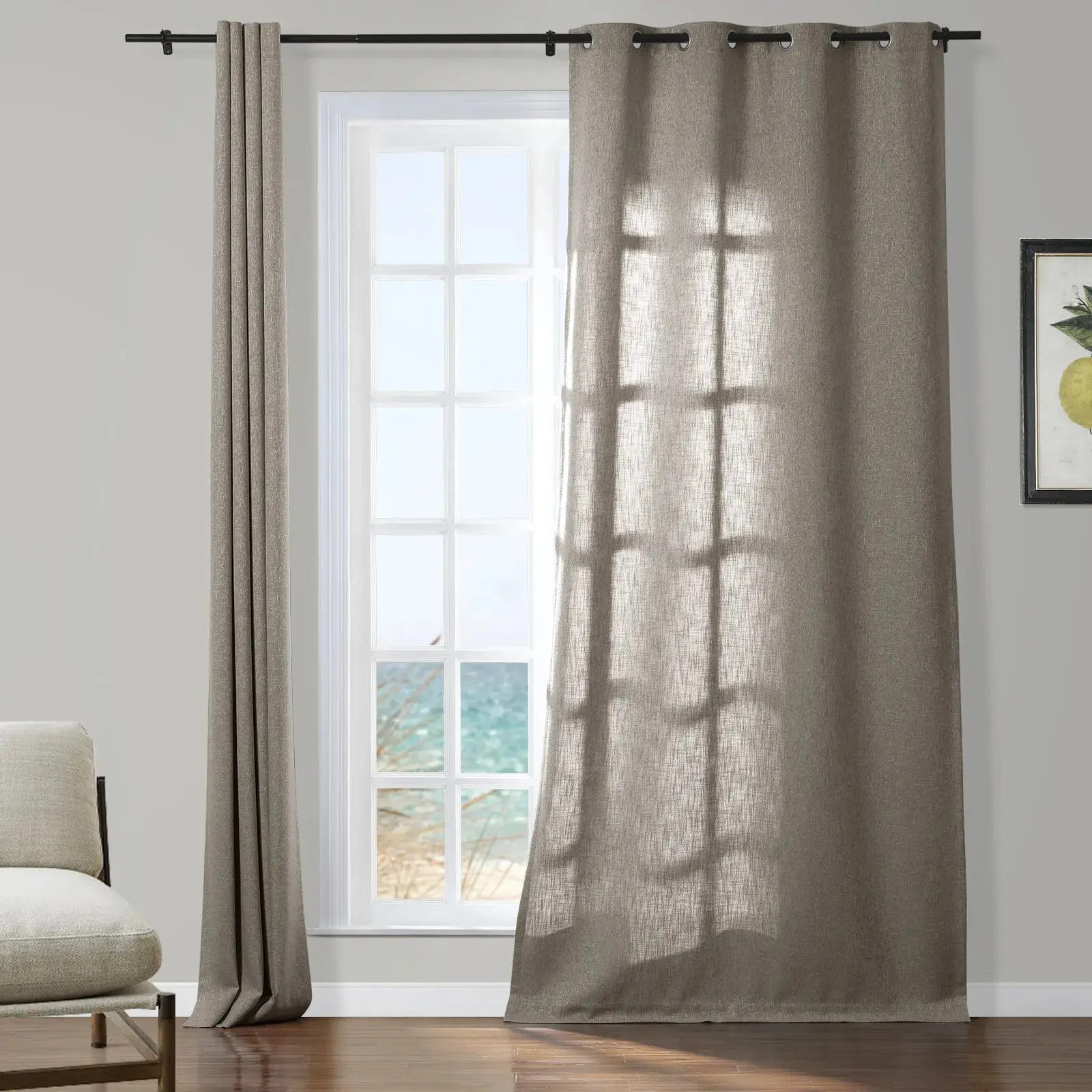Sarai Textured Metallic Cotton Blend Curtain Grommet - Image 15