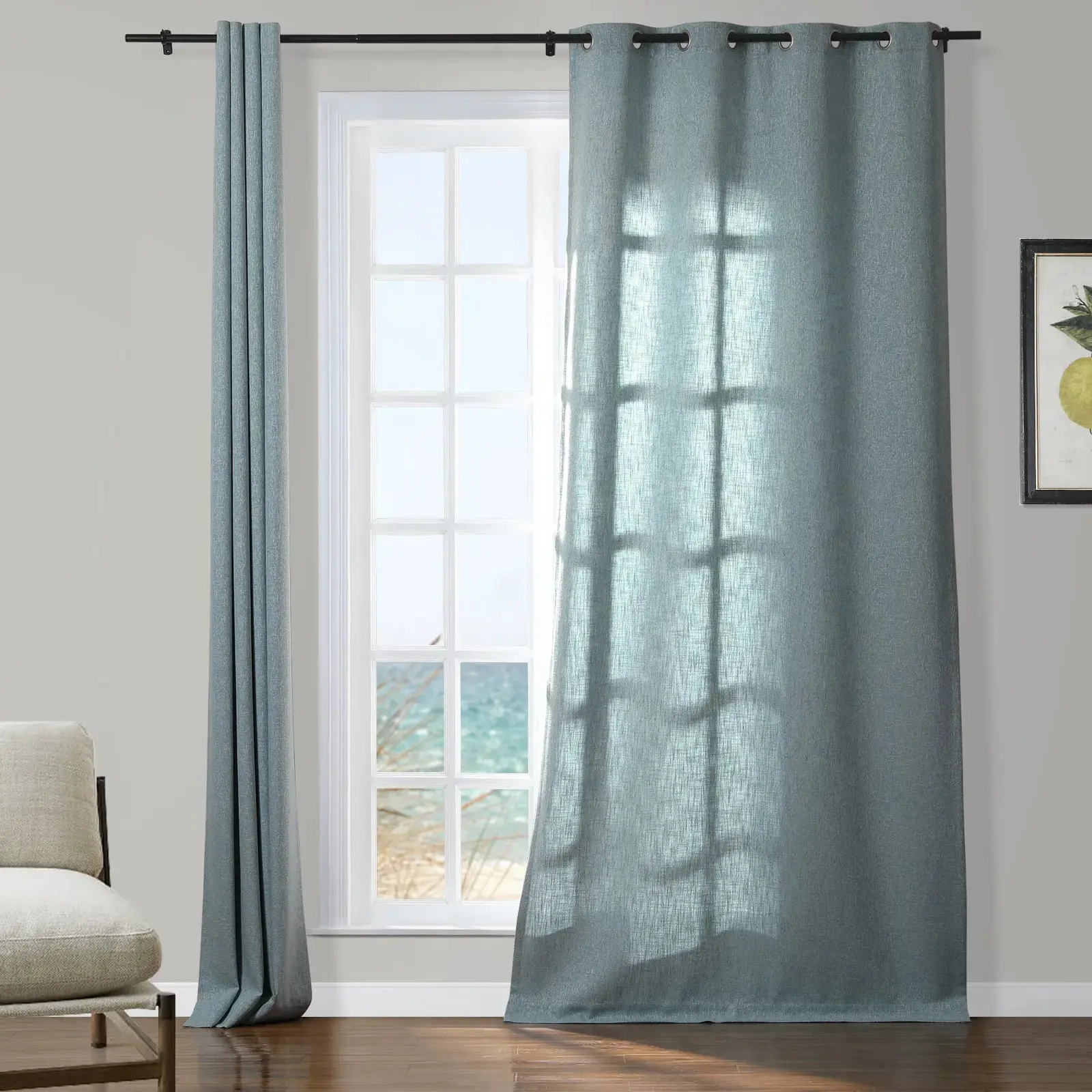 Sarai Textured Metallic Cotton Blend Curtain Grommet - Image 16
