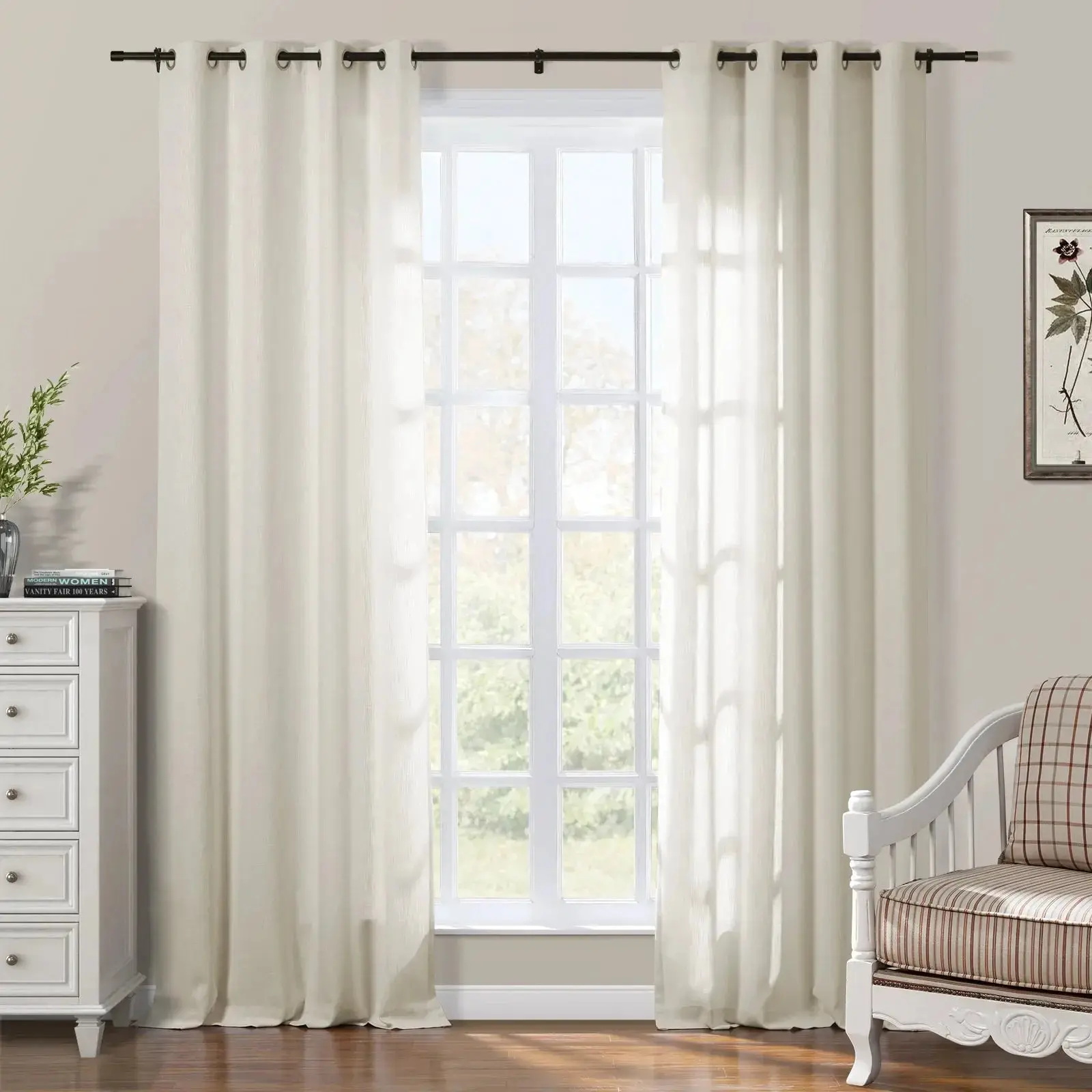 Sarai Textured Metallic Cotton Blend Curtain Grommet - Image 5