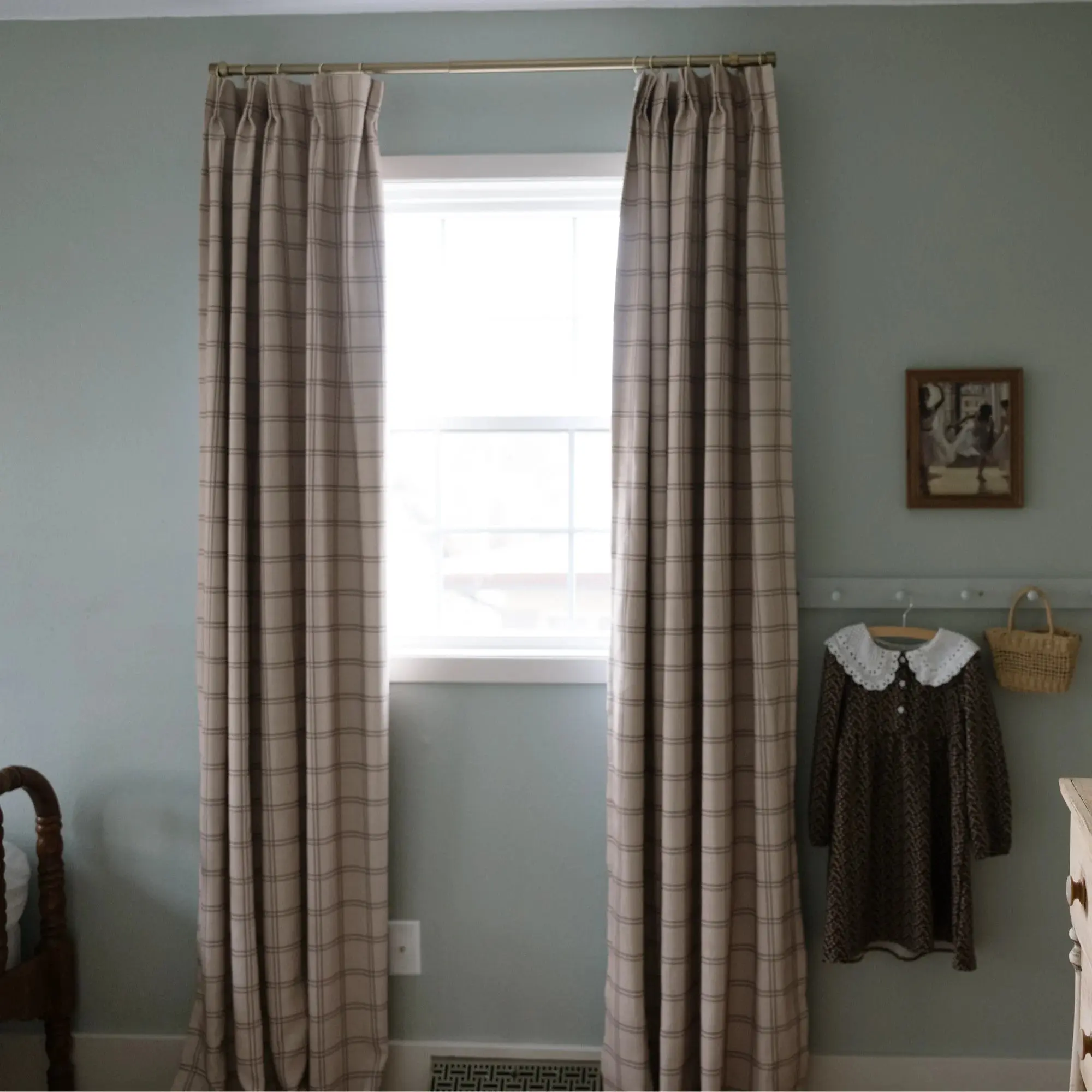 Stefana Silber Print Linen Blend Curtain Drapery Pleated - Image 10