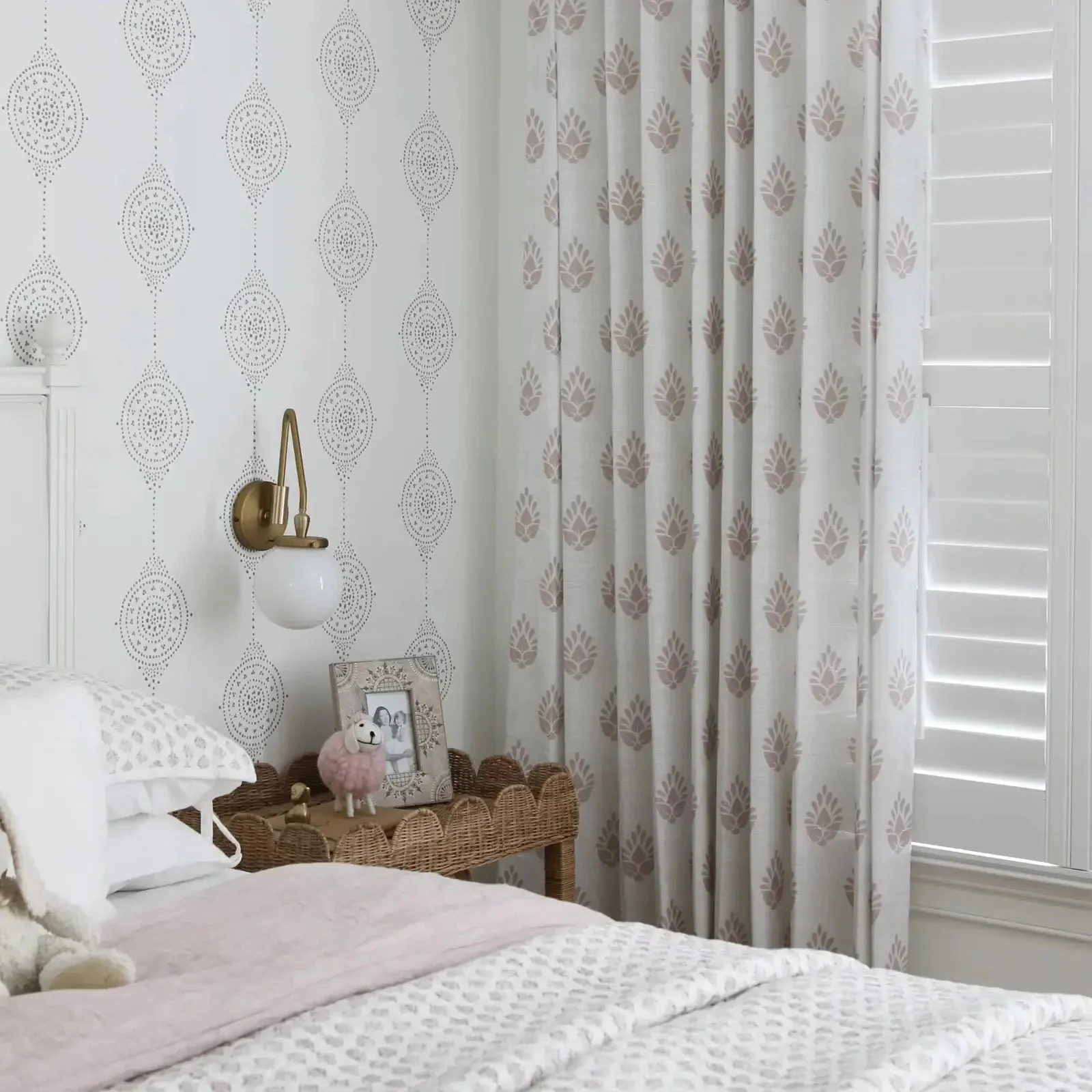 Stefana Silber Print Linen Blend Curtain Drapery Pleated - Image 28