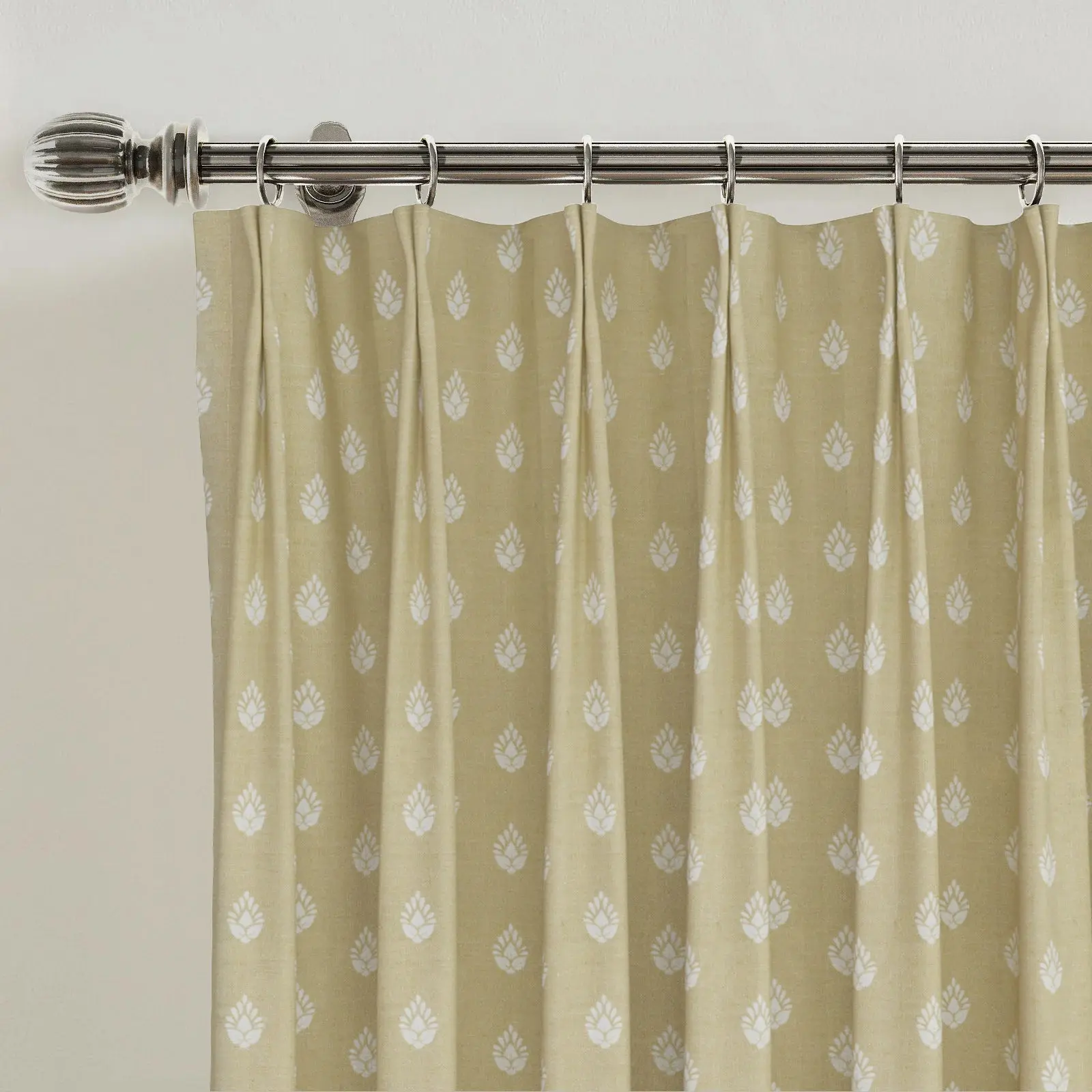 Stefana Silber Print Linen Blend Curtain Drapery Pleated - Image 33