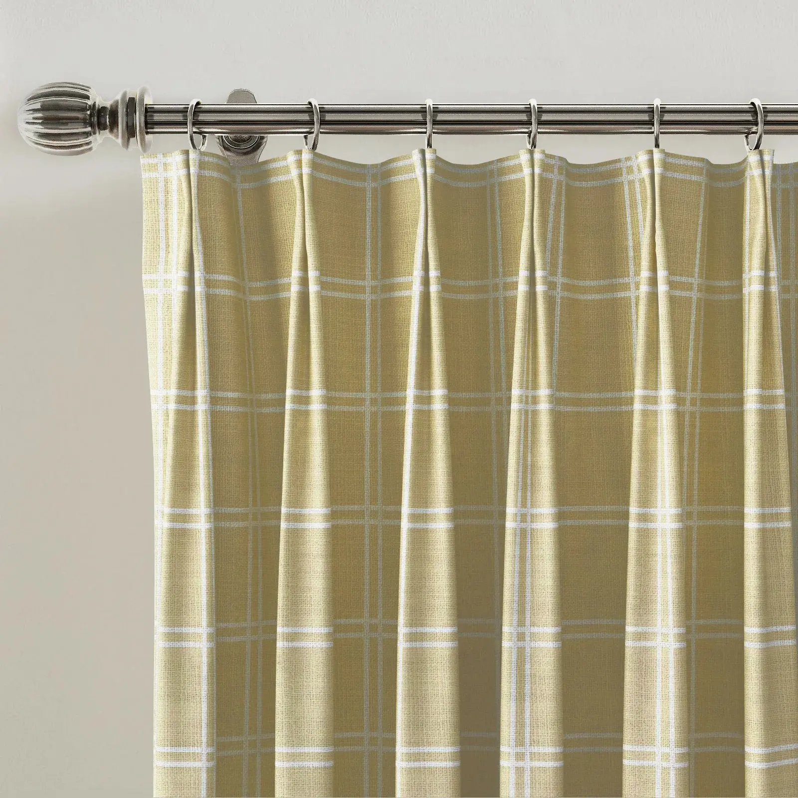 Stefana Silber Print Linen Blend Curtain Drapery Pleated - Image 37