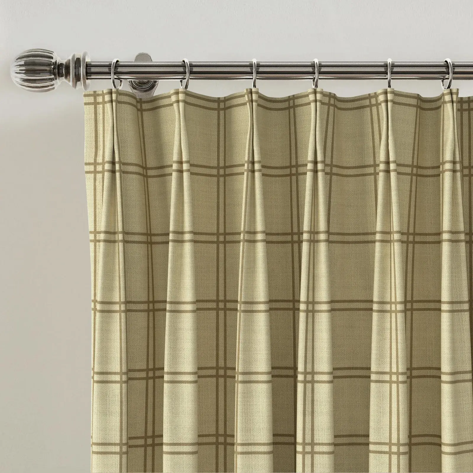 Stefana Silber Print Linen Blend Curtain Drapery Pleated - Image 39
