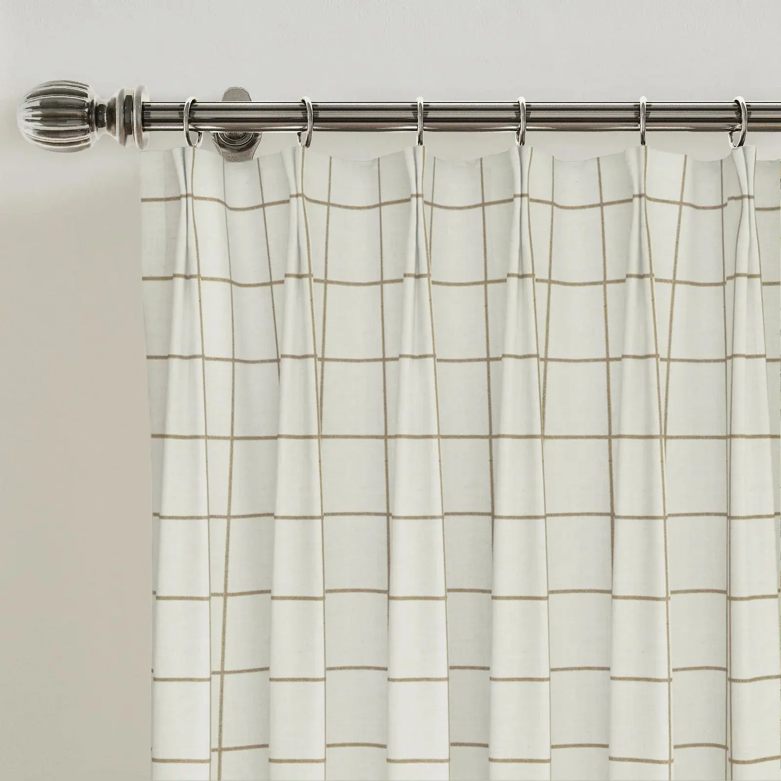 Stefana Silber Print Linen Blend Curtain Drapery Pleated - Image 57