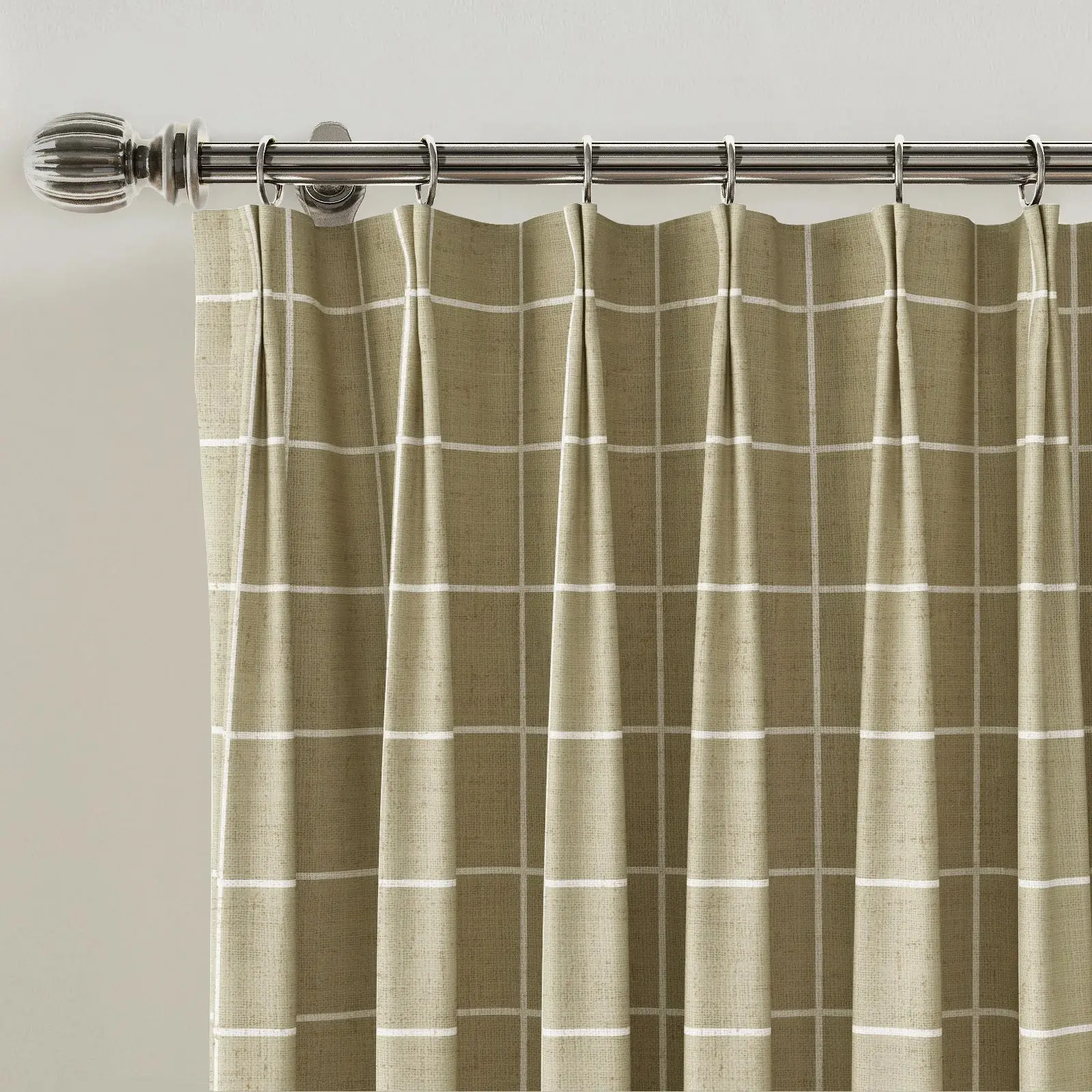 Stefana Silber Print Linen Blend Curtain Drapery Pleated - Image 59