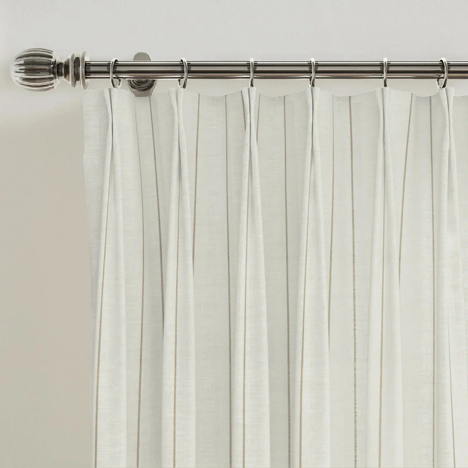 Stefana Silber Print Linen Blend Curtain Drapery Pleated - Image 65