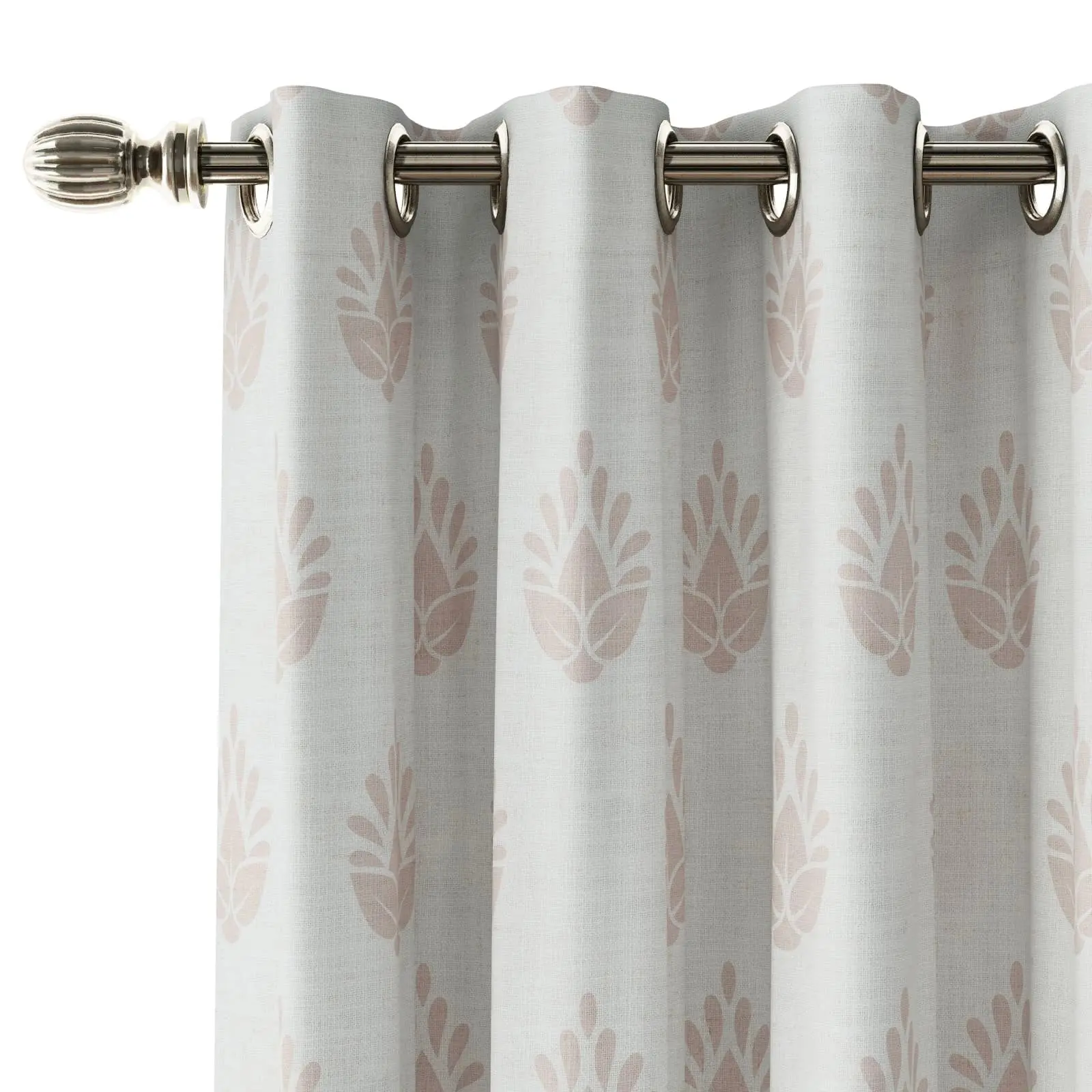 Stefana Silber Print Linen Curtain Drapery Grommet - Image 5