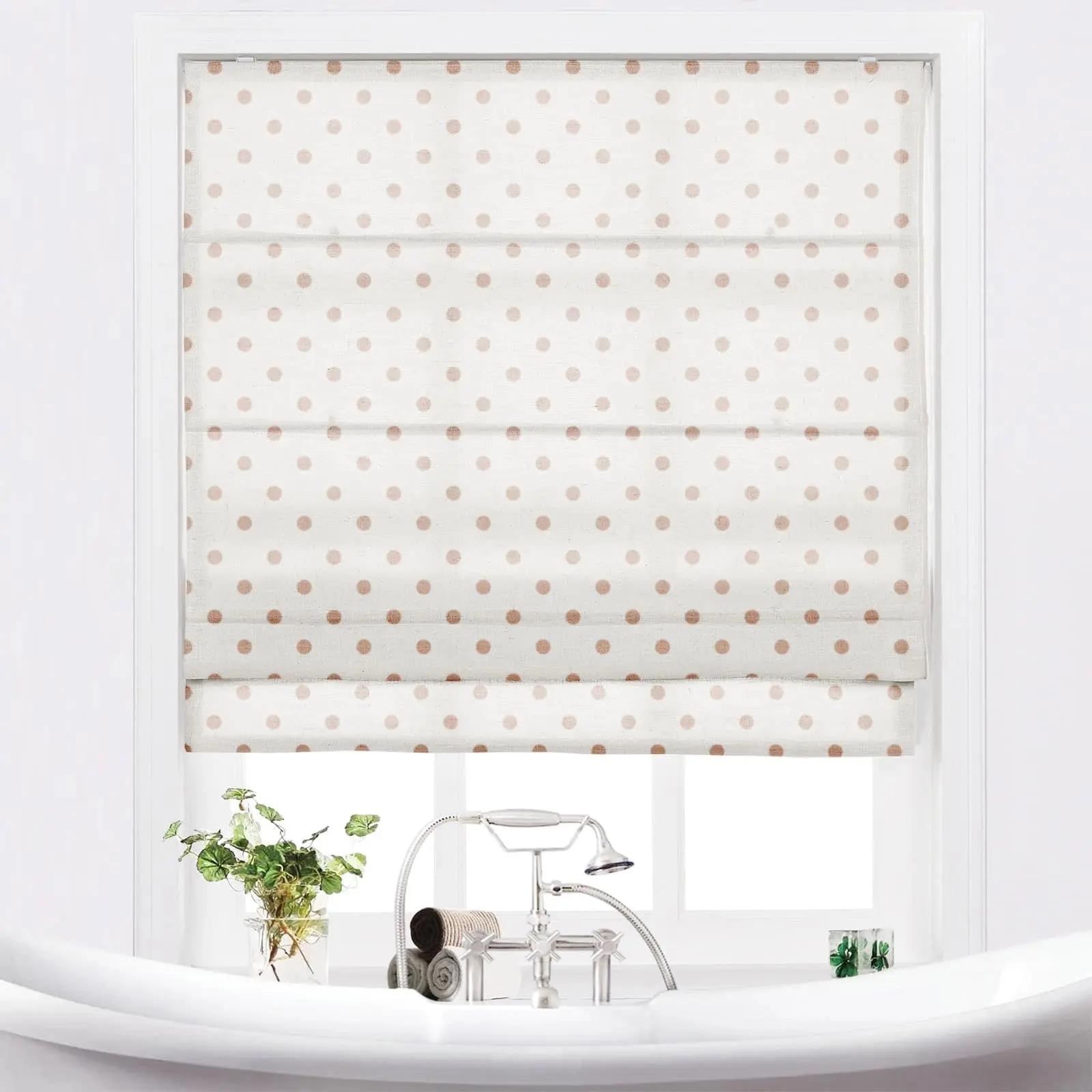 Stefana Silber Printed Cordless Roman Shade Plus Size - Image 12