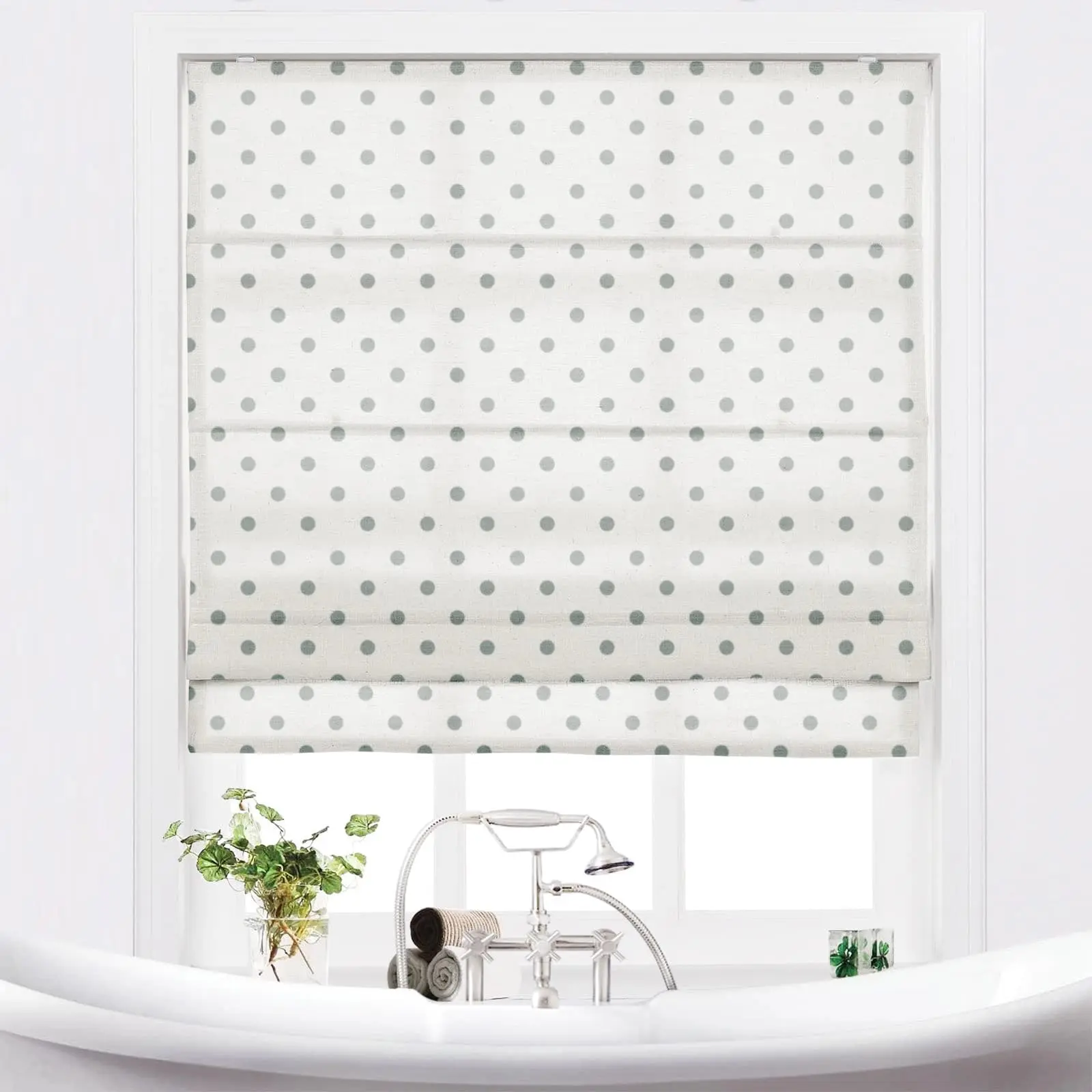 Stefana Silber Printed Cordless Roman Shade Plus Size - Image 17
