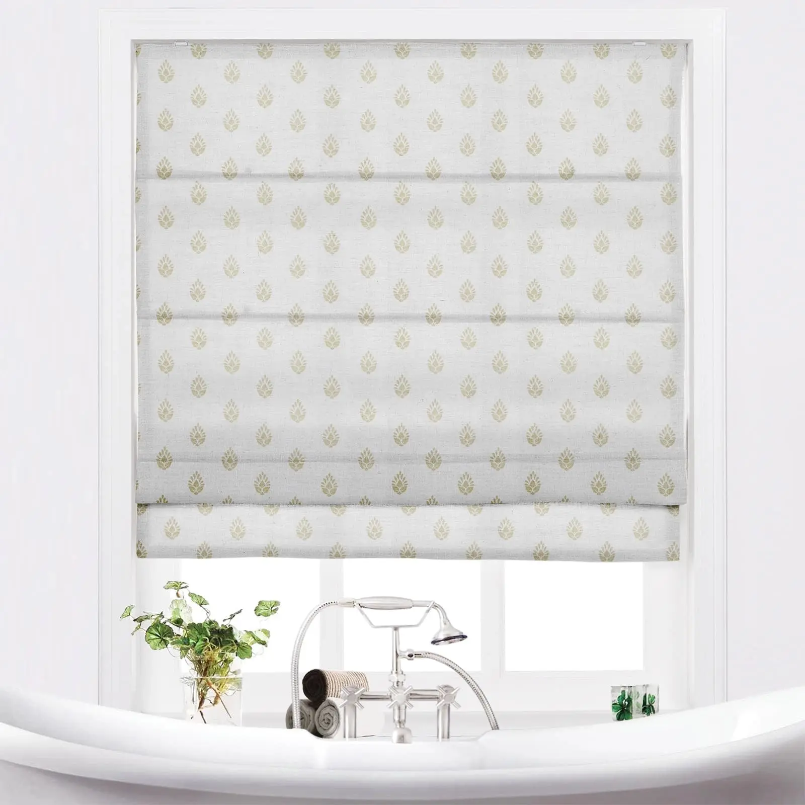 Stefana Silber Printed Cordless Roman Shade Plus Size - Image 18