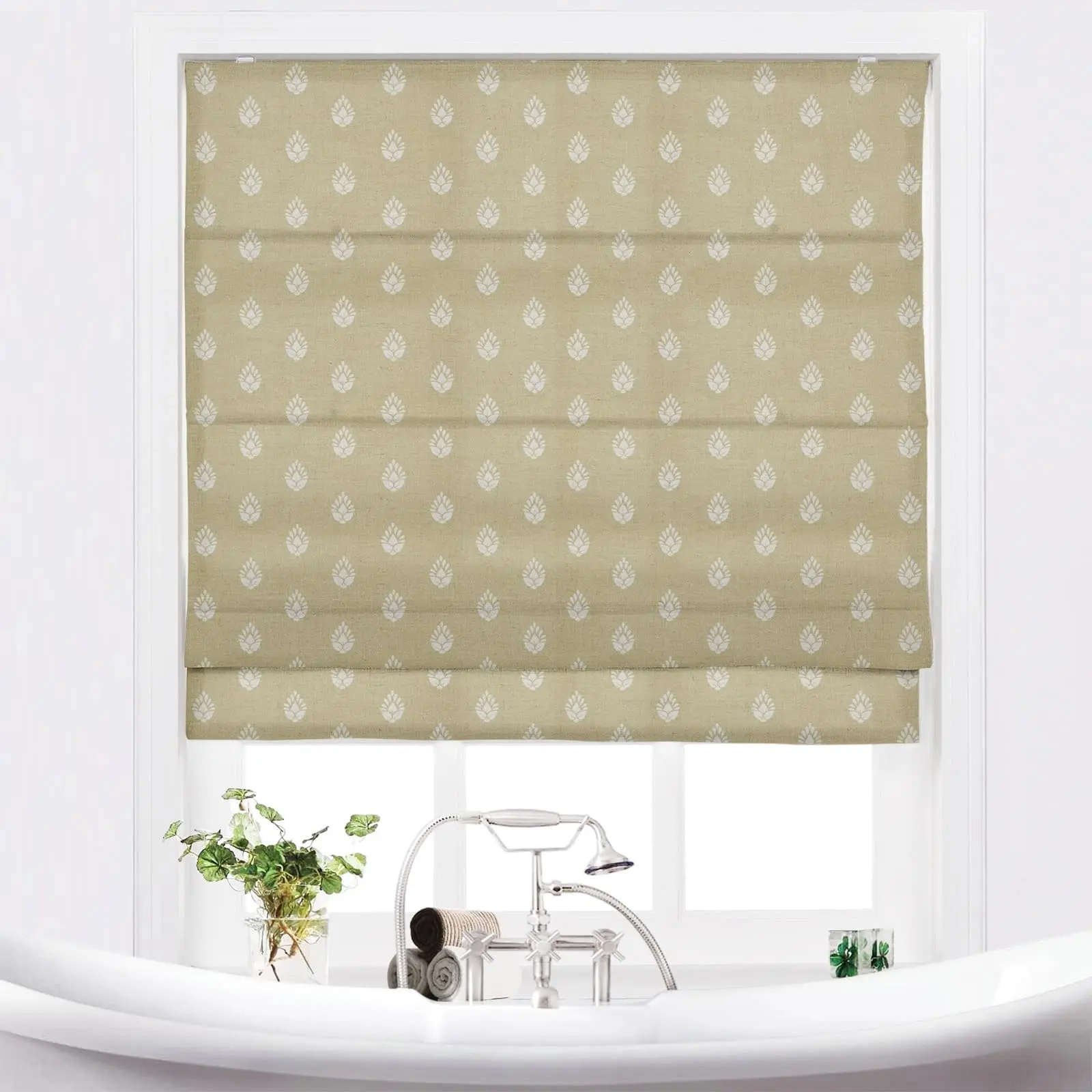 Stefana Silber Printed Cordless Roman Shade Plus Size - Image 19