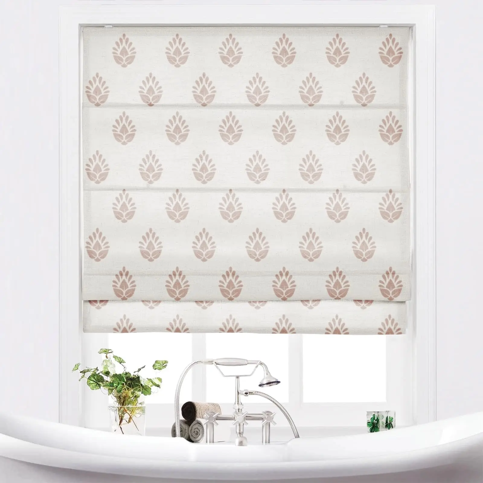 Stefana Silber Printed Cordless Roman Shade Plus Size - Image 21