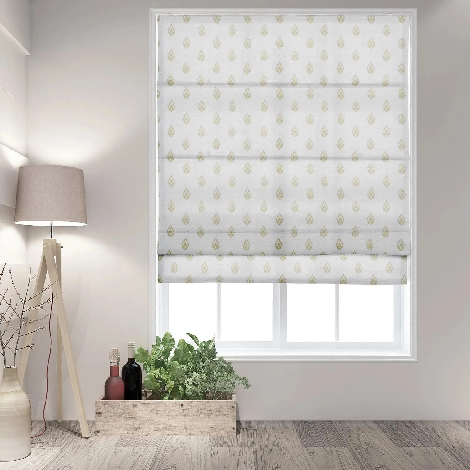 Stefana Silber Printed Cordless Roman Shade Plus Size - Image 26