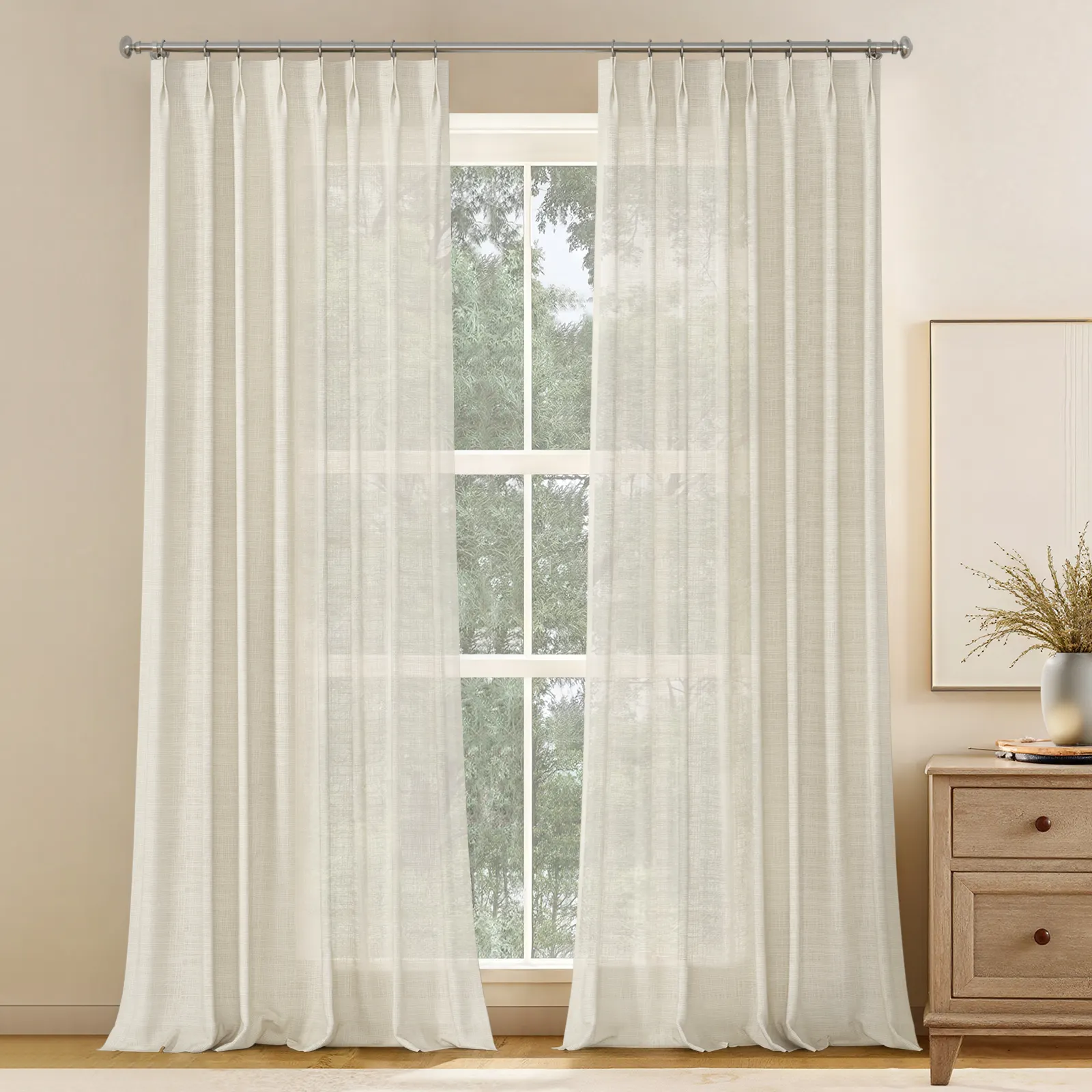 Stella Open Weave Semi Sheer Curtain Pleated - Image 40