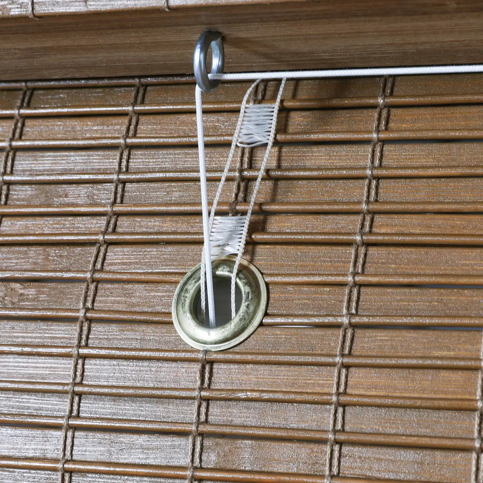 Sybil Bamboo Roman Shade - Almond - Image 10