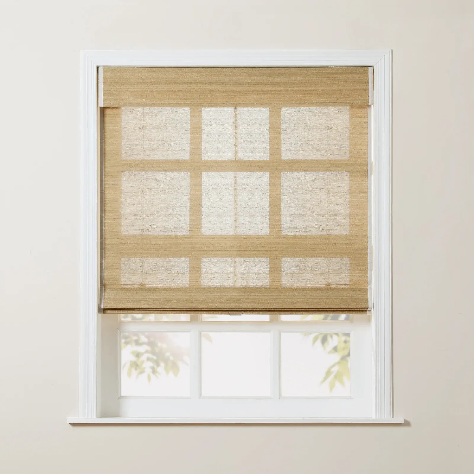 Sybil Bamboo Roman Shade - Beige - Image 6