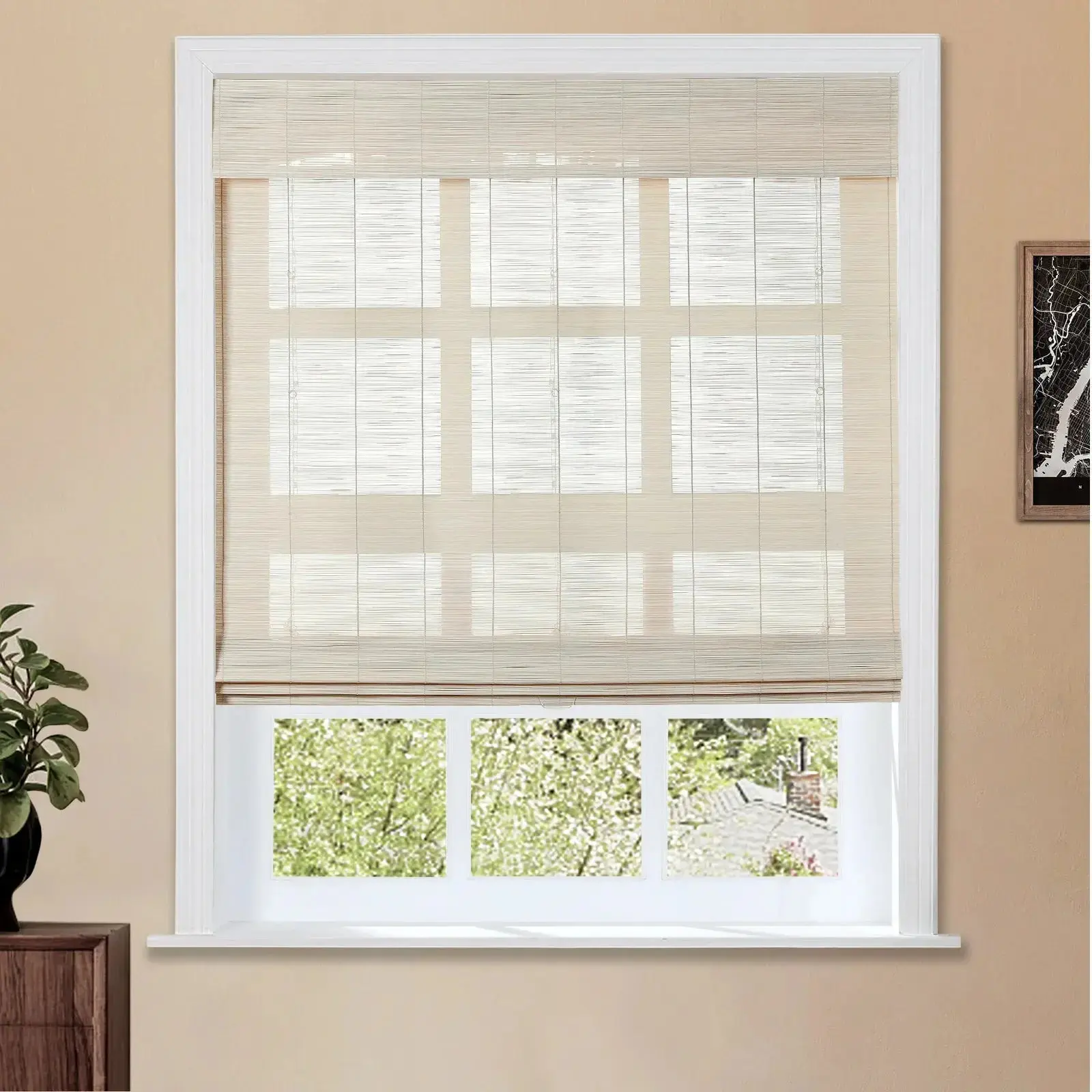 Sybil Bamboo Roman Shade Cordless - Image 10