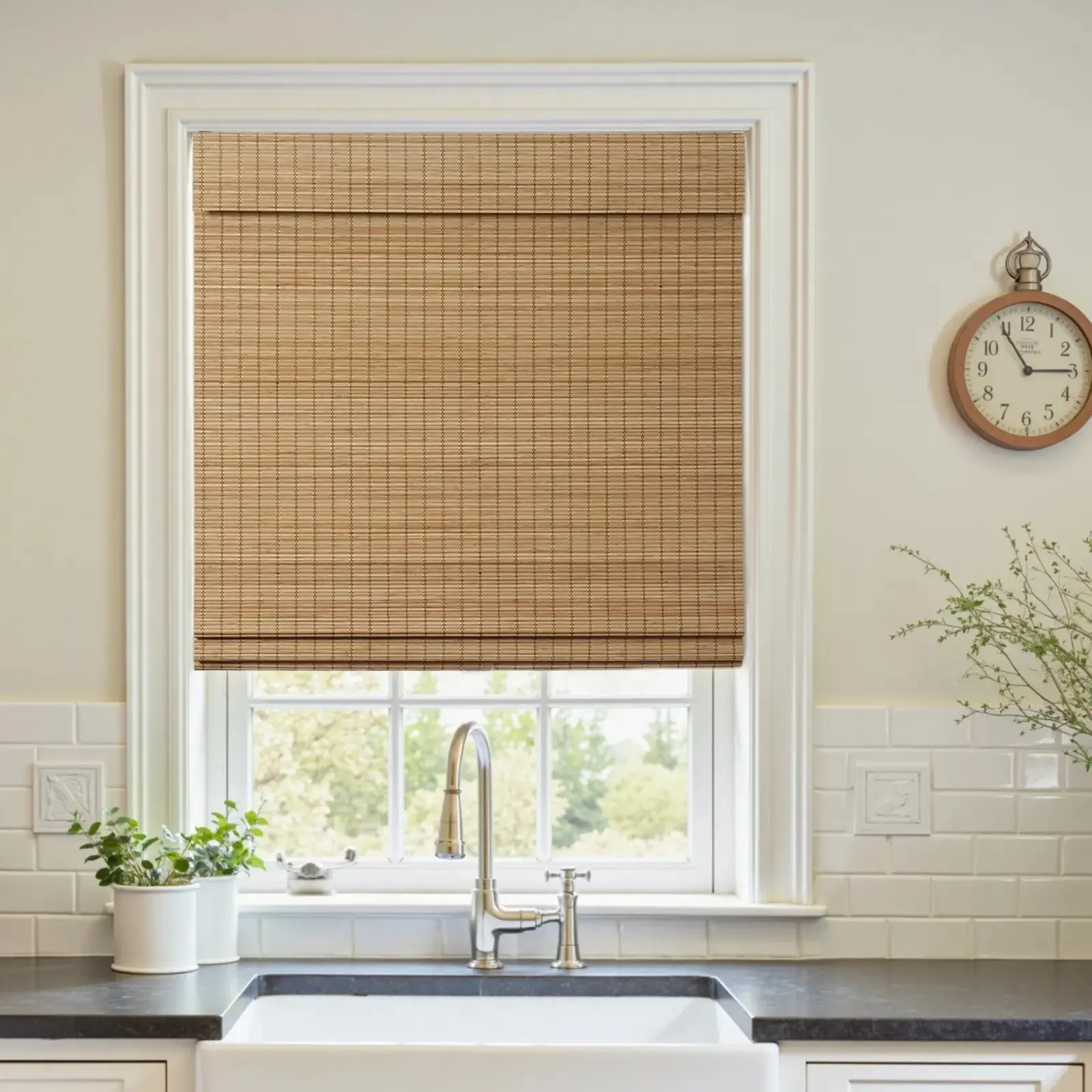 Sybil Bamboo Roman Shade Cordless - Image 37