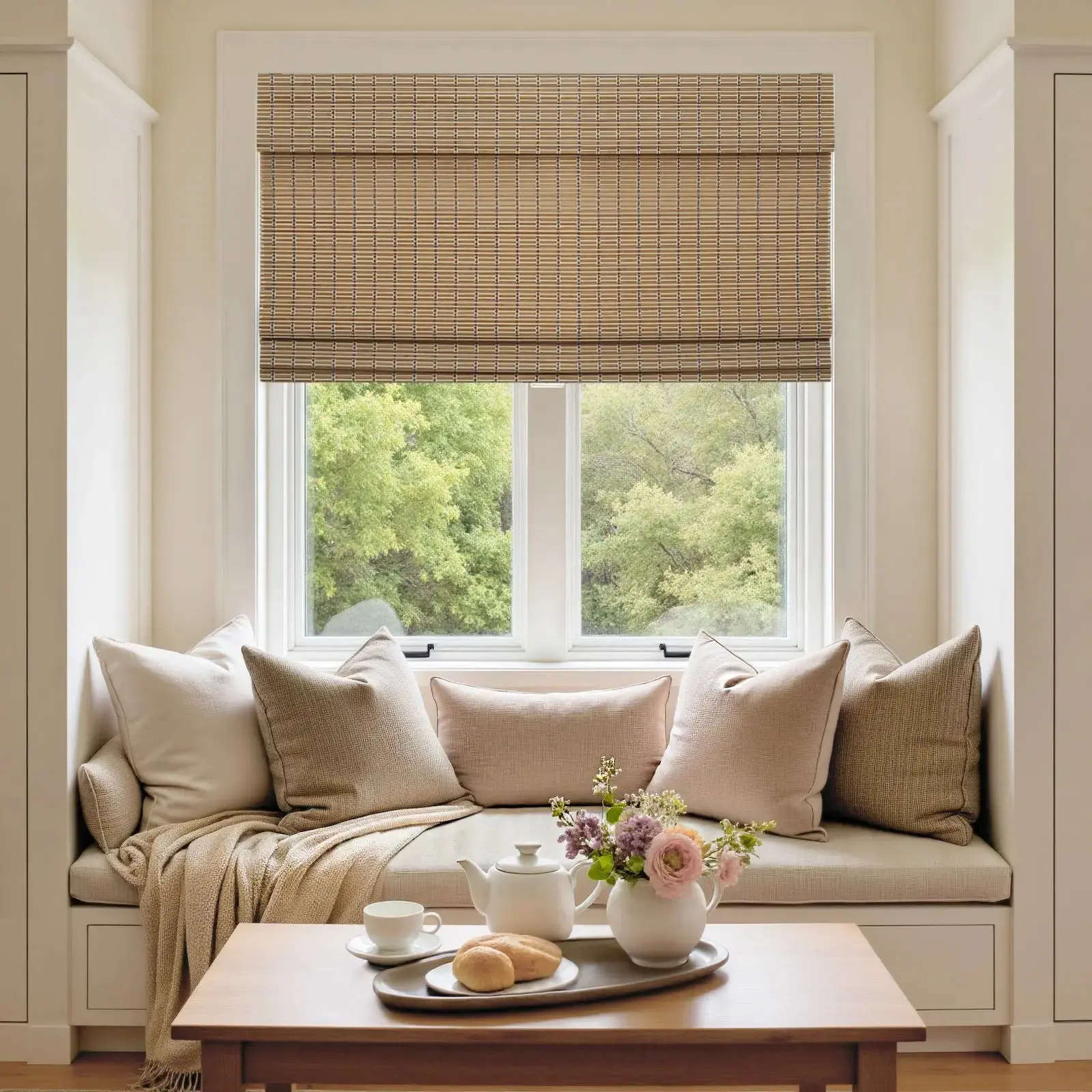 Sybil Bamboo Roman Shade Cordless - Image 55