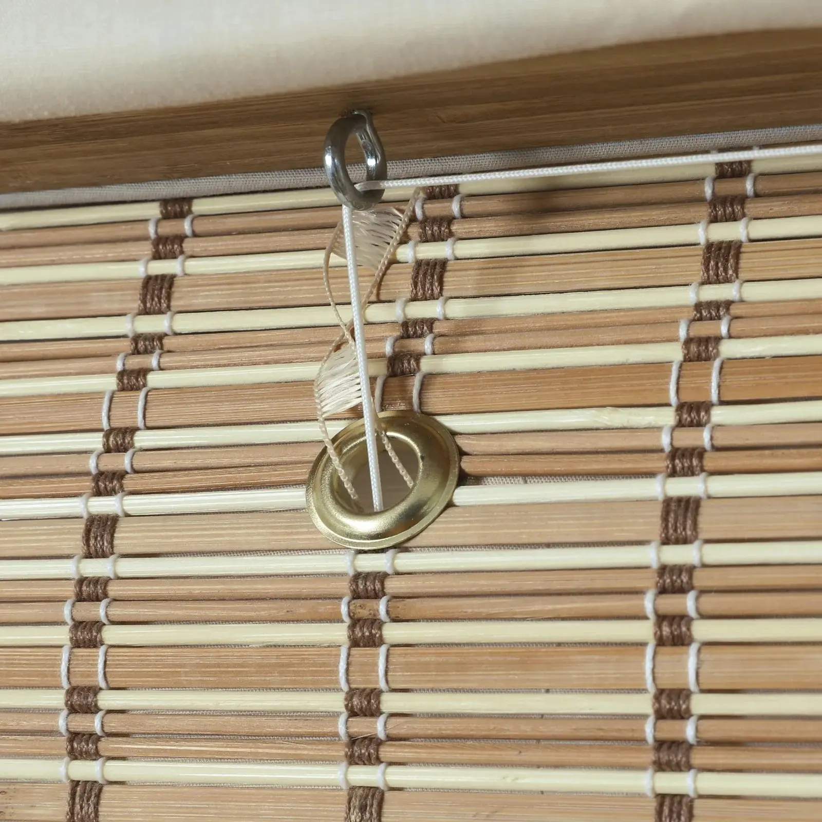 Sybil Bamboo Roman Shade - Dark Khaki - Image 10