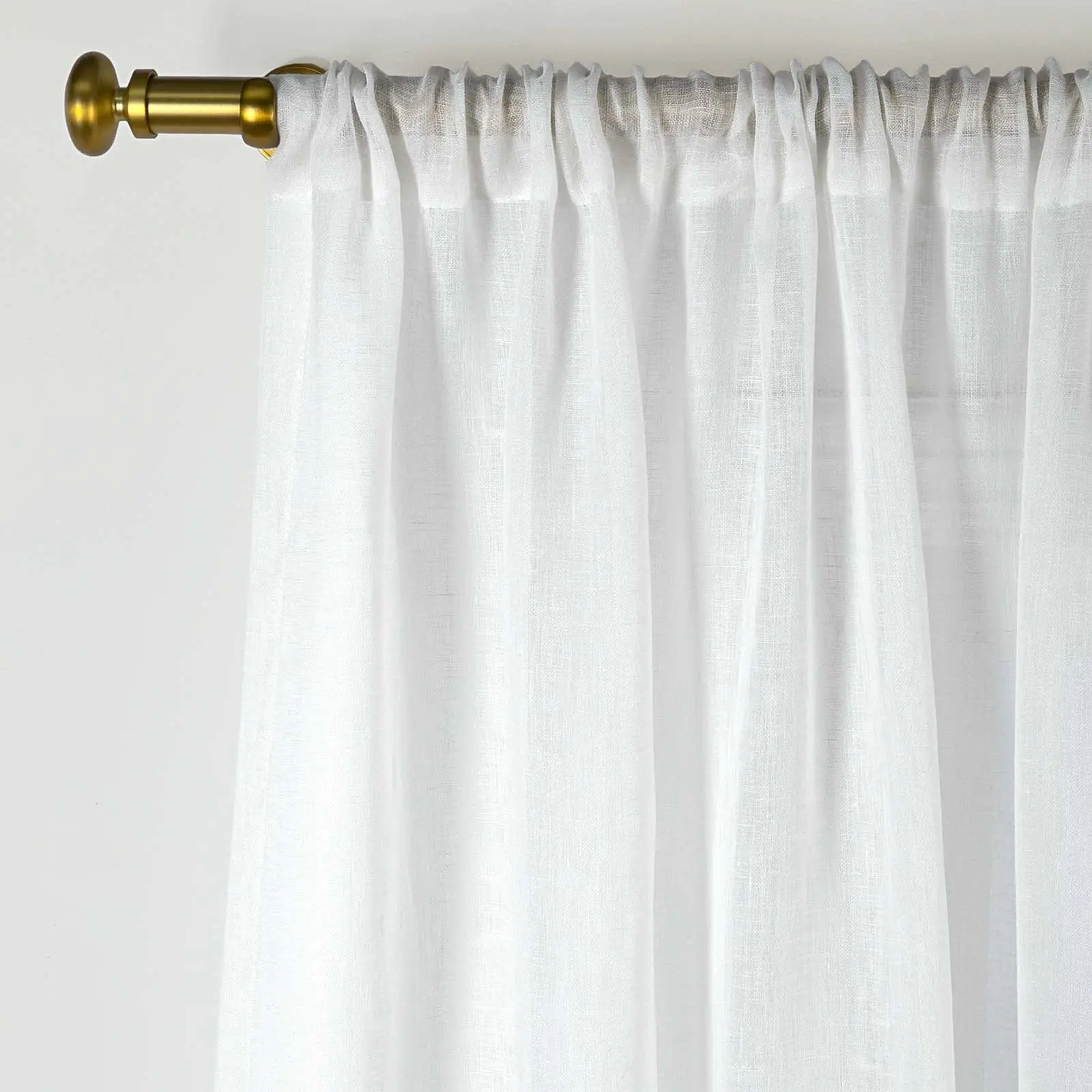 TWOPAGES Joy 100% European Flax Linen Sheer Curtain Soft Top - Image 4