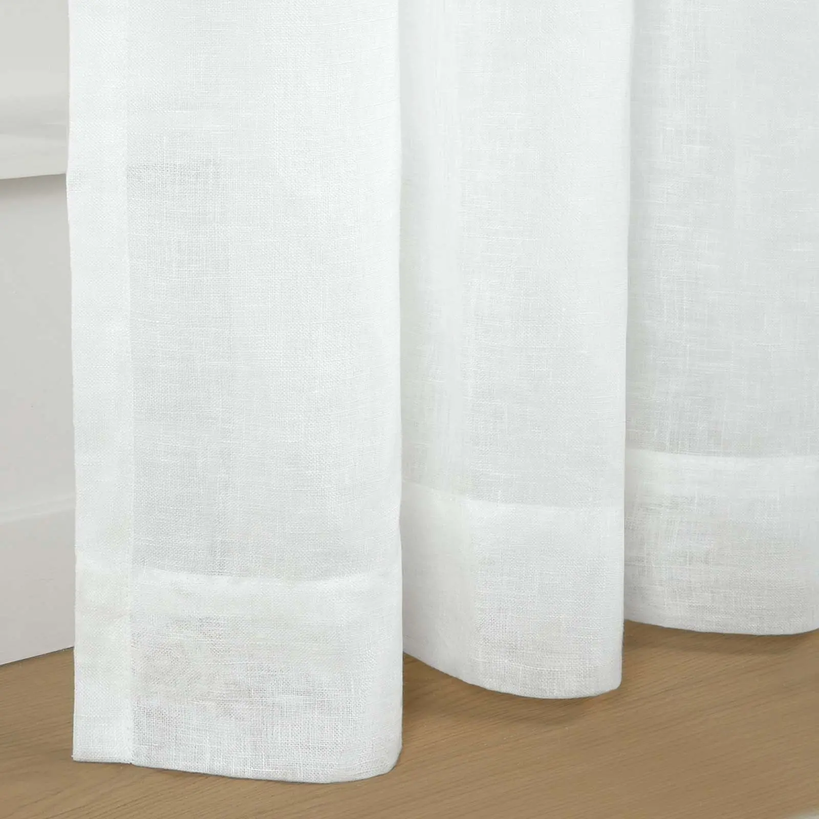 TWOPAGES Joy 100% European Flax Linen Sheer Curtain Soft Top - Image 7