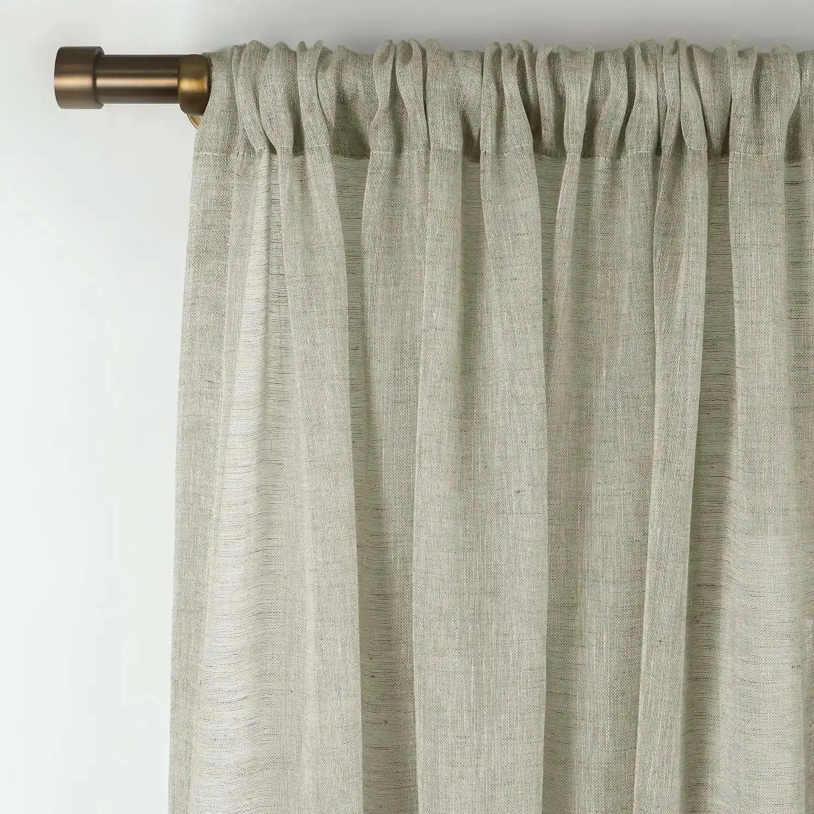 TWOPAGES Joy 100% European Flax Linen Sheer Curtain Soft Top - Image 9